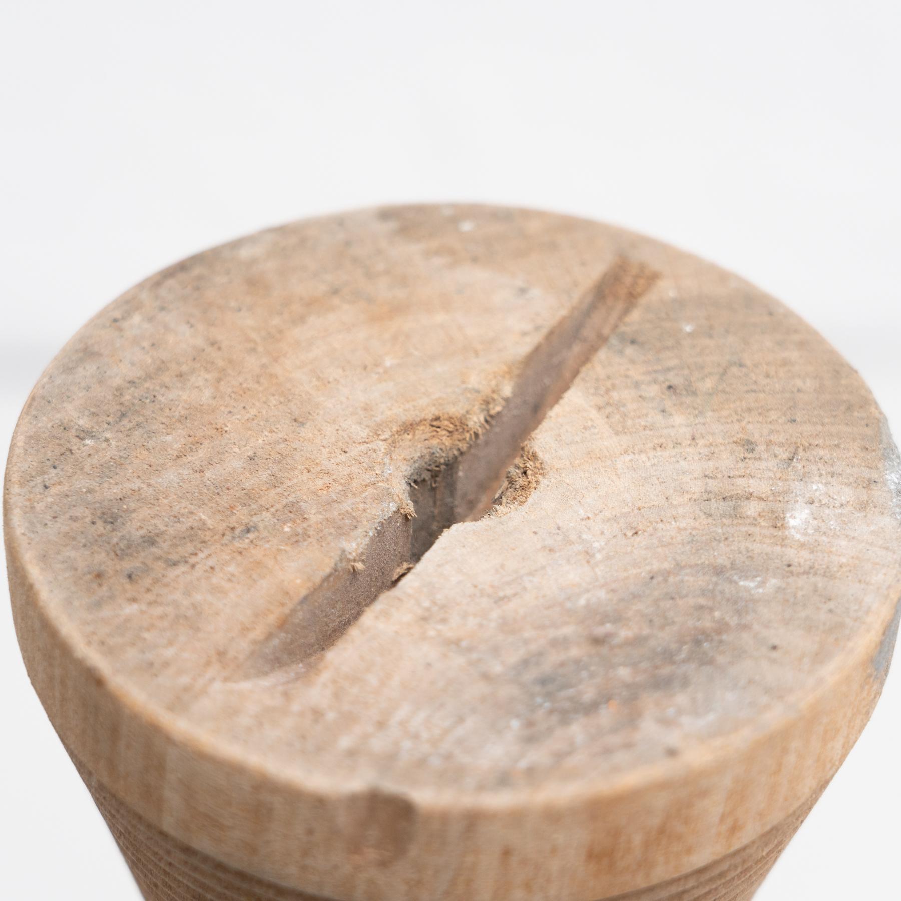 Rustic Wooden Spool of Thread, circa 1930 For Sale 3