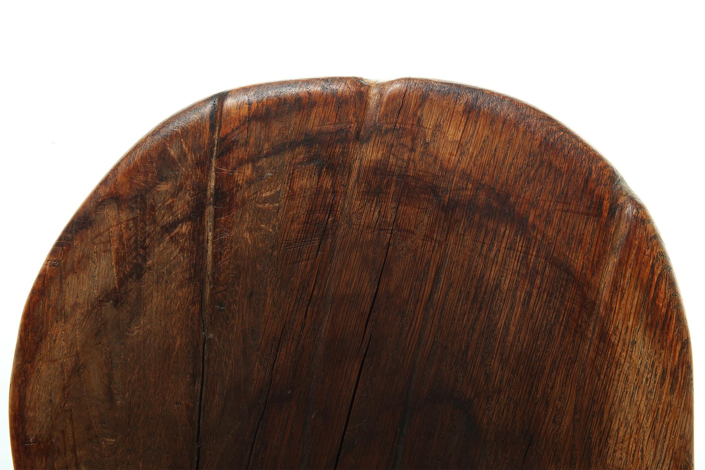Mid-20th Century Rustic Wooden Stool, 1930s For Sale