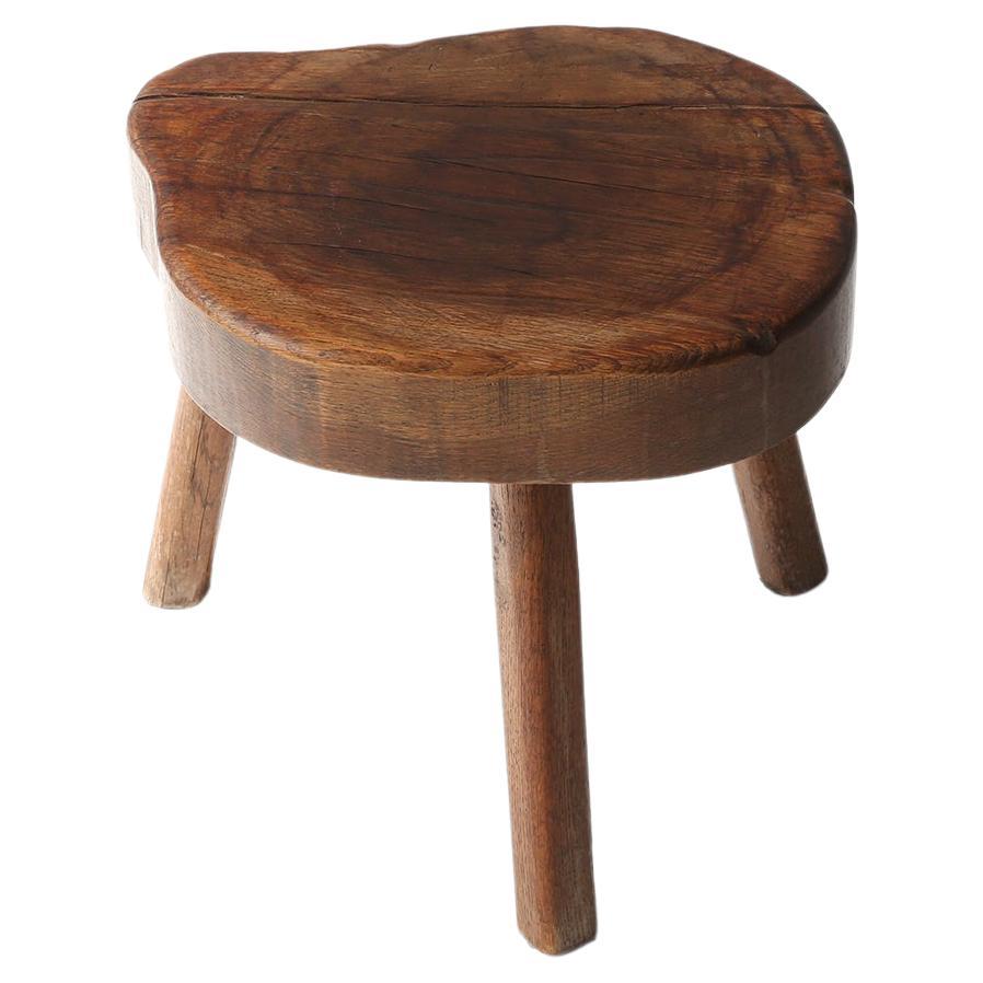 Rustic Wooden Stool, 1930s For Sale