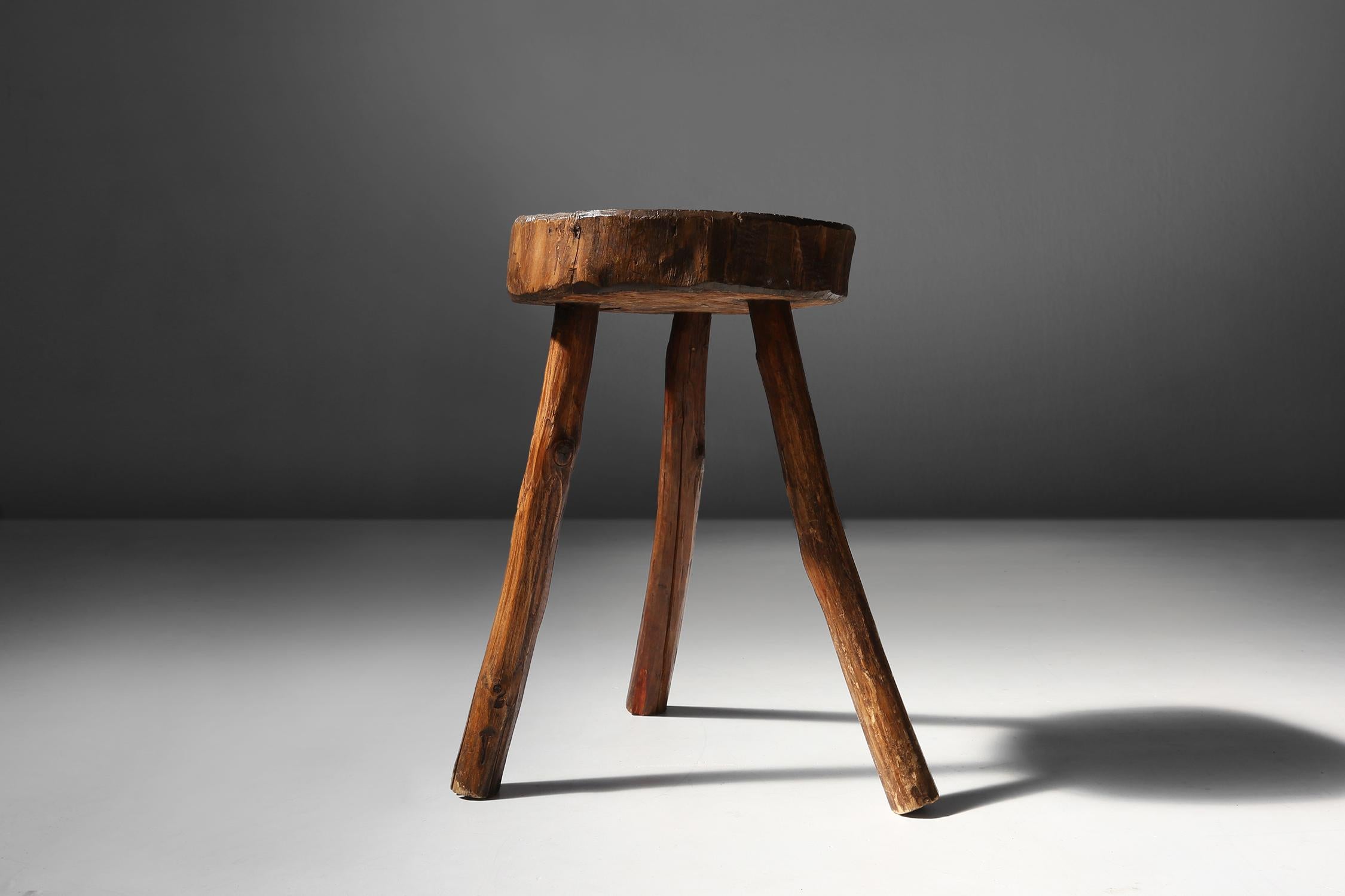 Rustic Wooden Stool, 19th Century For Sale 3