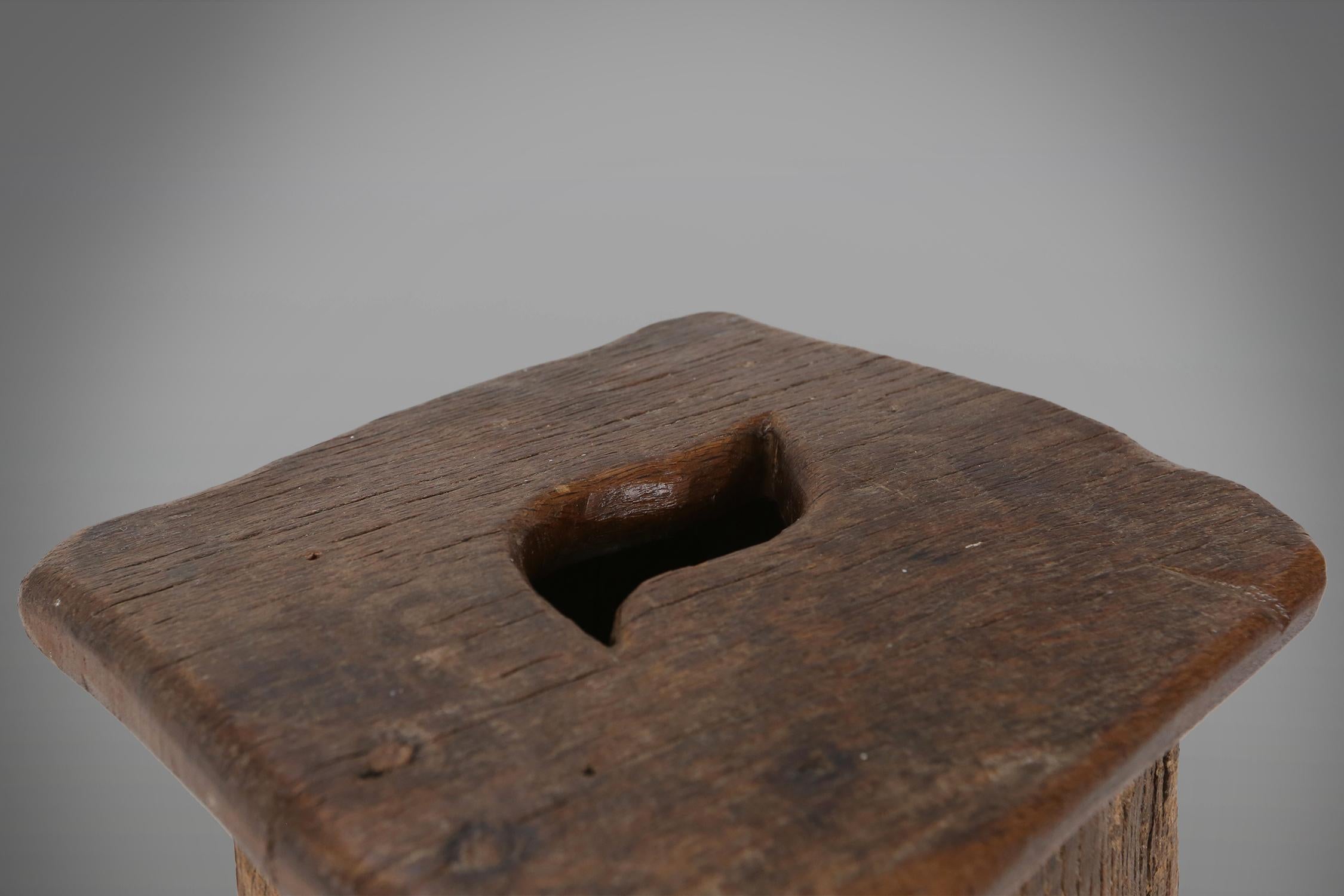 Rustic Wooden Stool, Ca.1850 For Sale 2