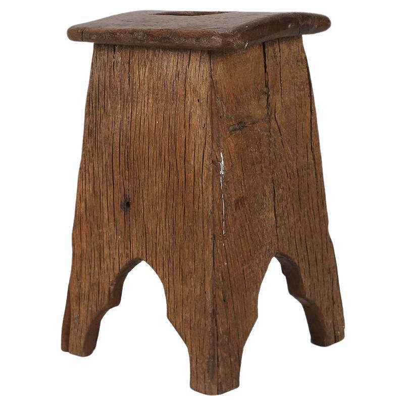 Rustic Wooden Stool, Ca.1850 For Sale
