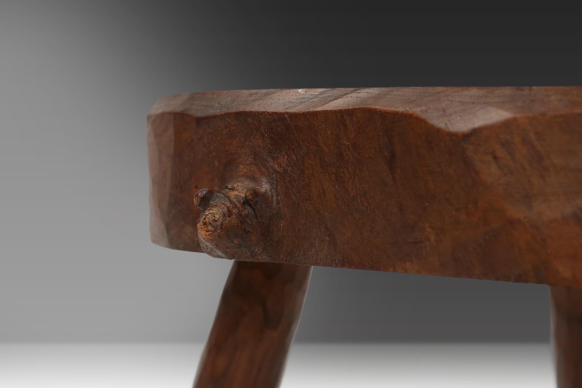 Rustic wooden stool Ca.1935 For Sale 1