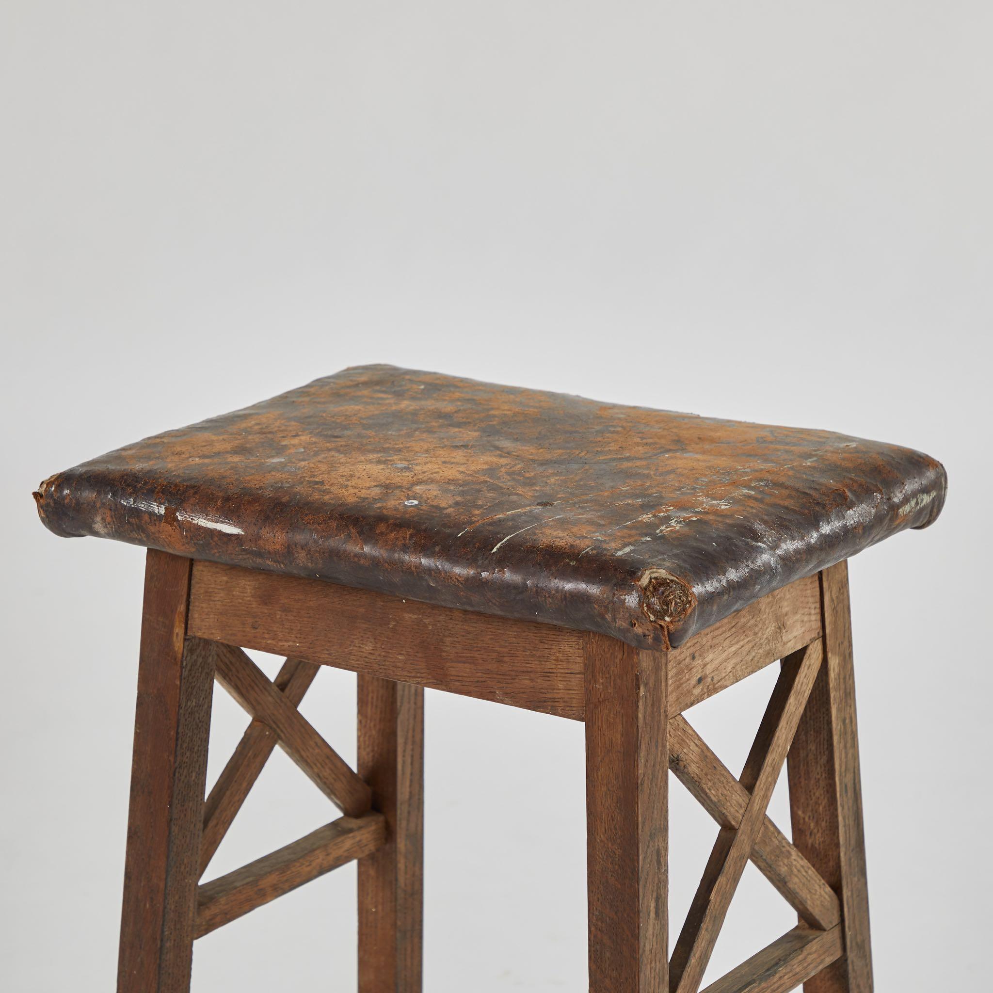 rustic wooden stools
