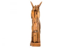 Rustic Wooden Teak Wood Horse Head Sculpture