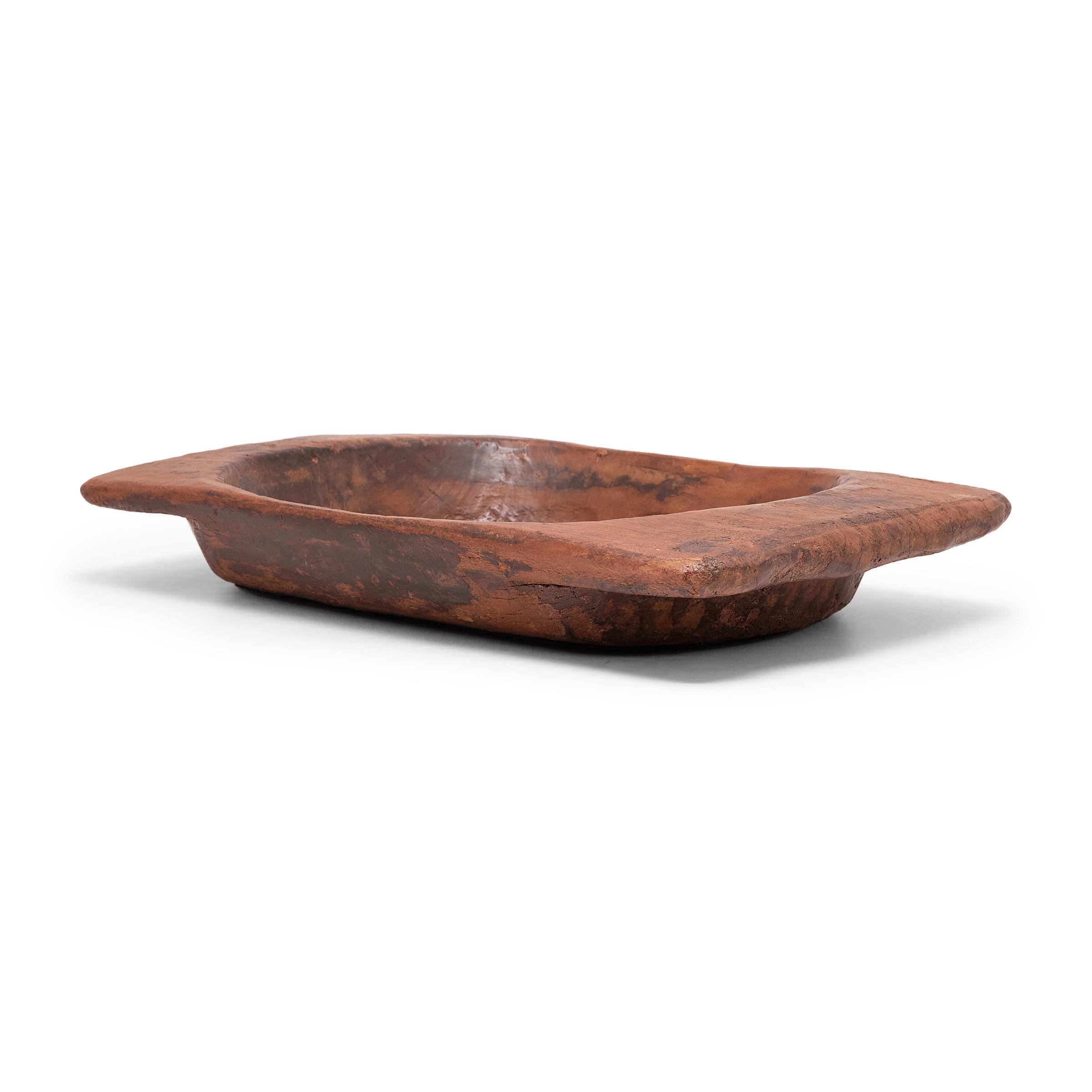 Primitive Rustic Wooden Tray, c. 1900 For Sale