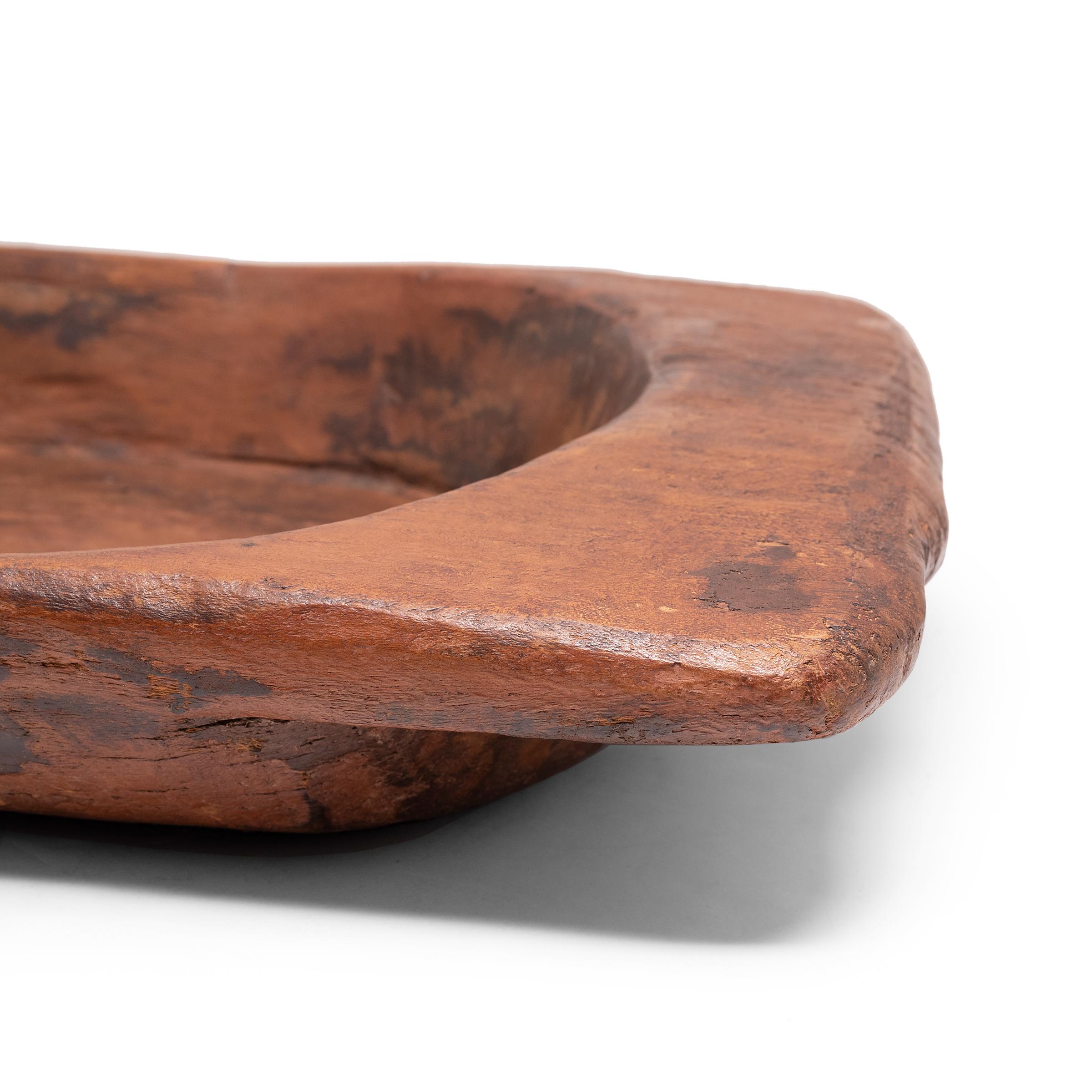 Chinese Rustic Wooden Tray, c. 1900 For Sale