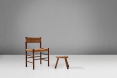 Rustic Wooden tripod Stool, France 1920s