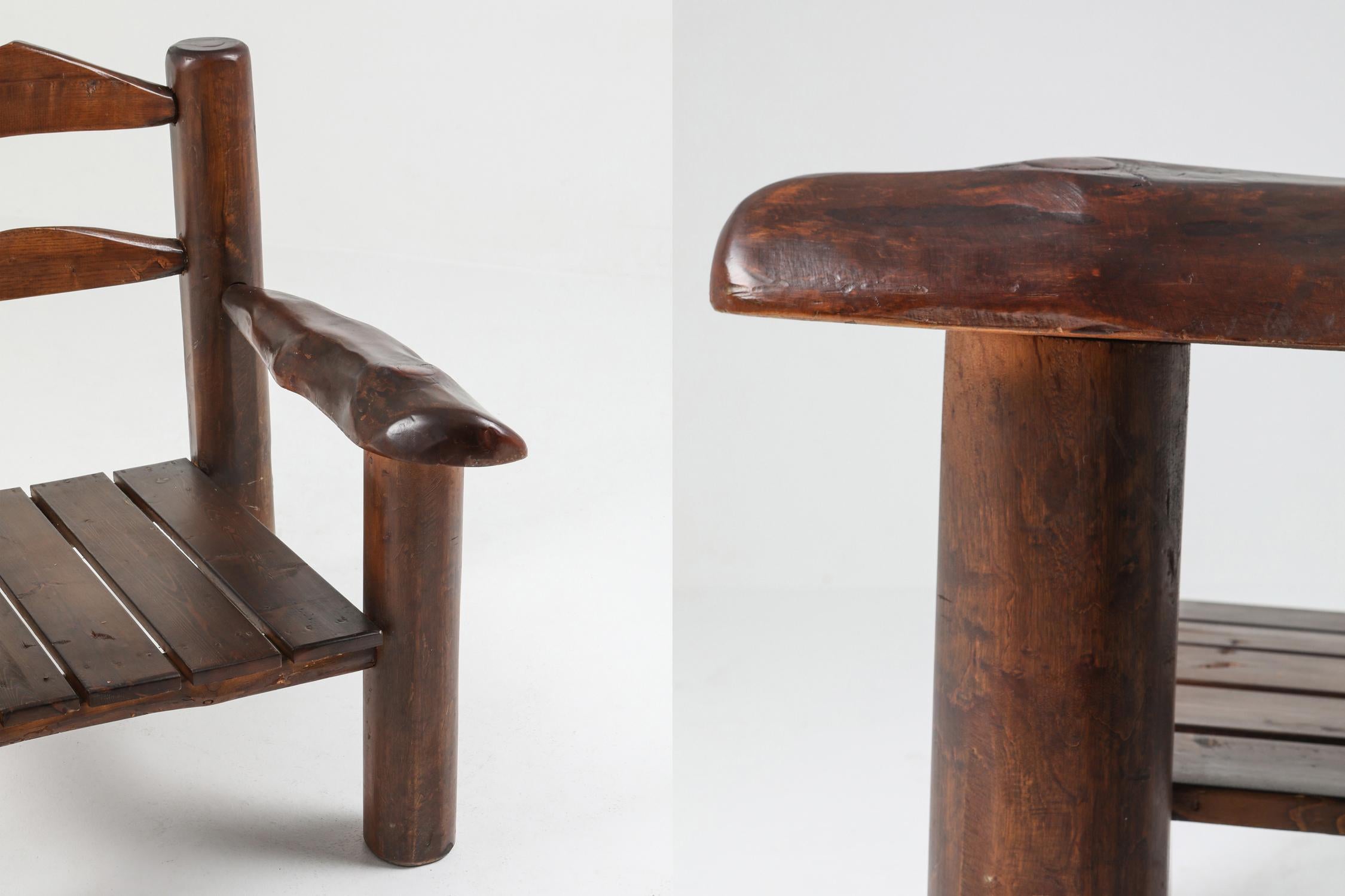 Rustikale Wabi Sabi Lounge-Stühle aus Holz 4