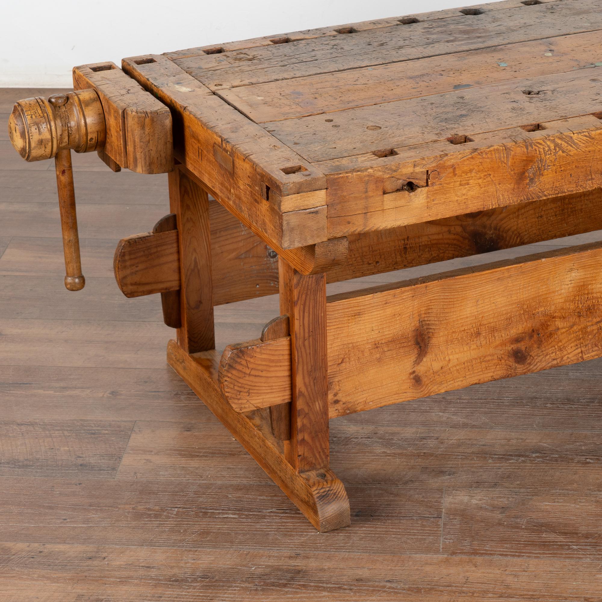 Wood Rustic Work Bench Coffee Table, Denmark circa 1900