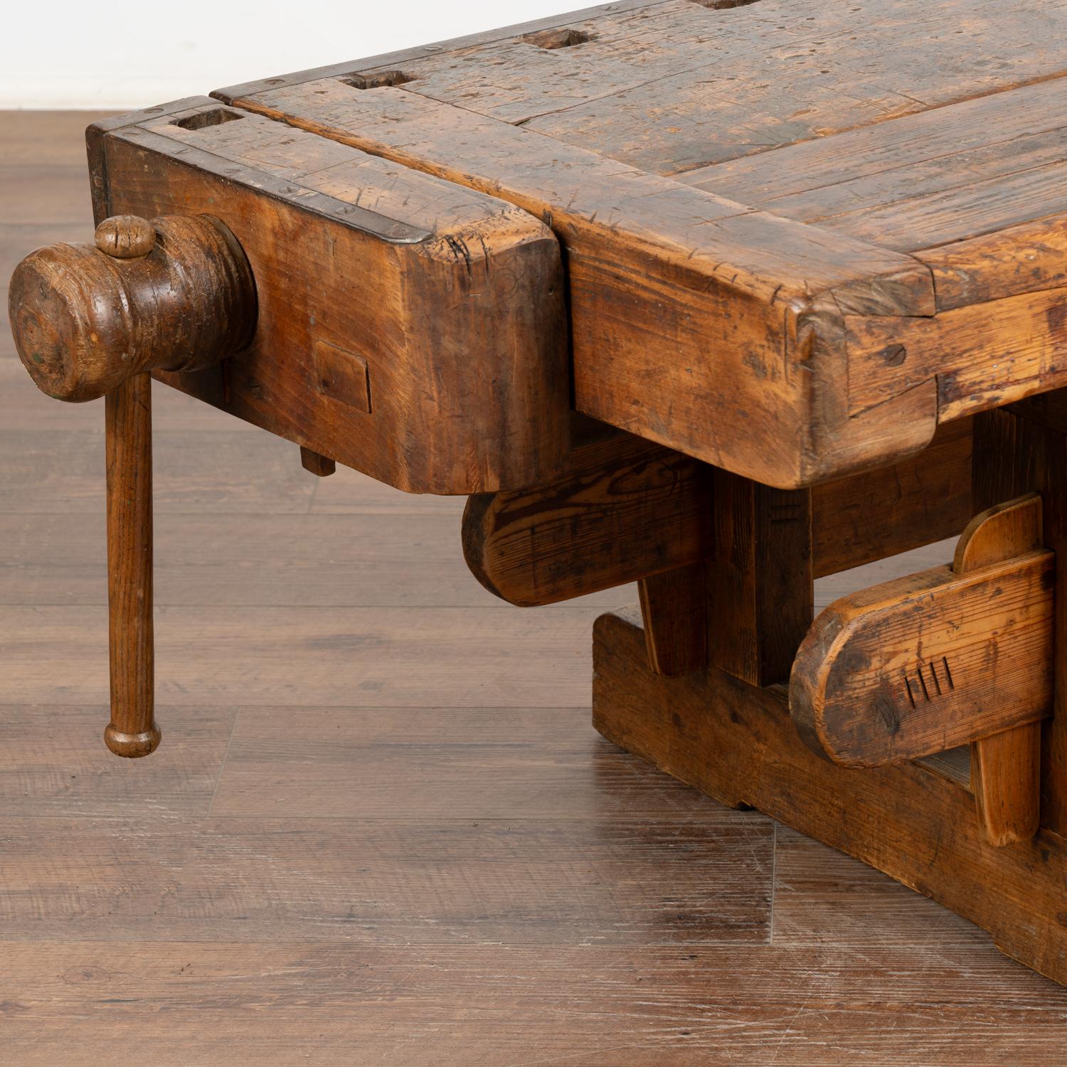 Wood Rustic Work Bench Coffee Table, Denmark circa 1900's