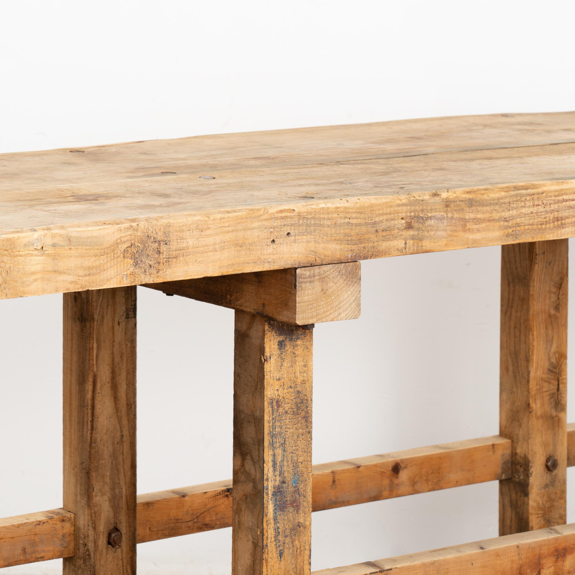 Wood Rustic Work Table Console, Hungary circa 1900 For Sale