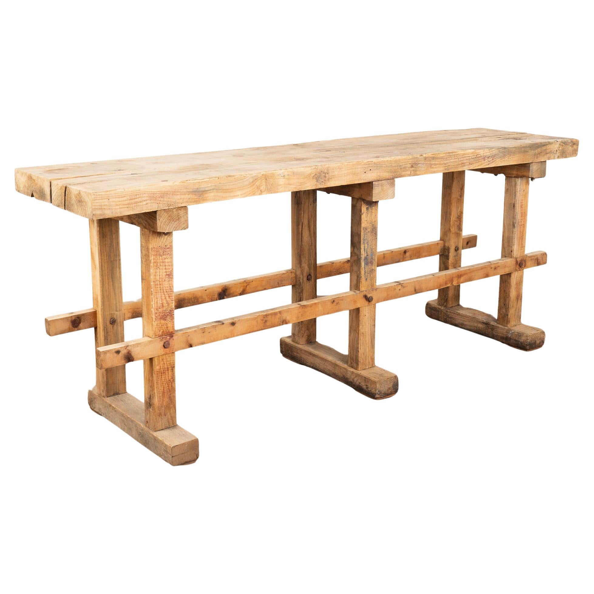 Rustic Work Table Console, Hungary circa 1900 For Sale