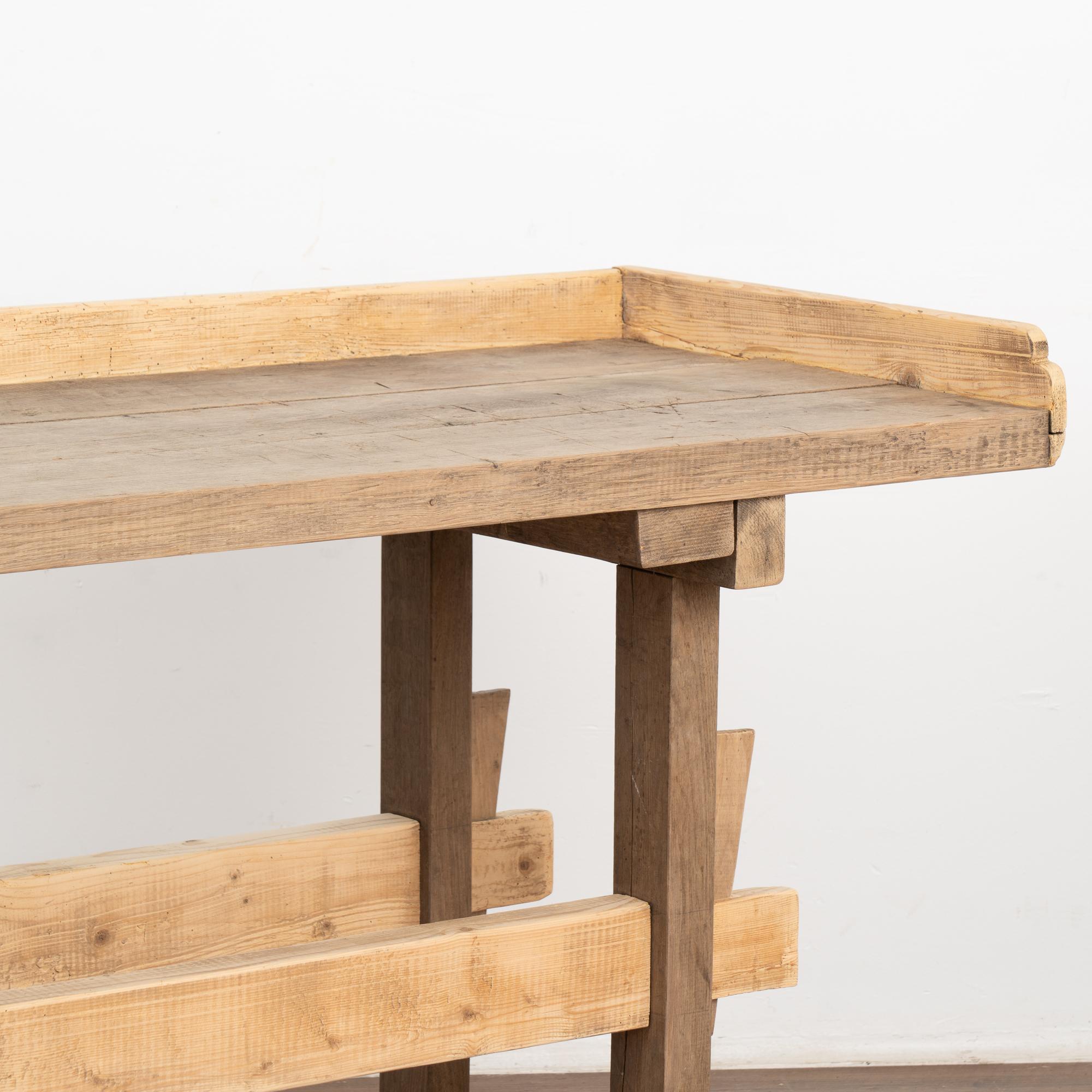 Wood Rustic Work Table Console Table, circa 1880 from Hungary For Sale