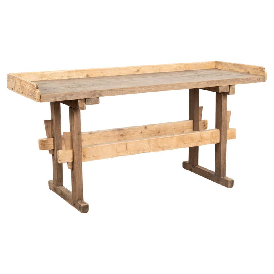 Rustic Work Table Console With Shelf and Drawer, Circa 1880 For Sale at ...