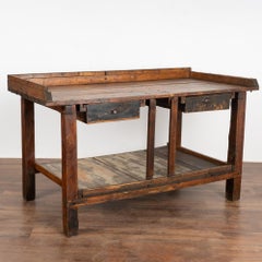 Rustic Work Table Kitchen Island, Hungary circa 1900-20