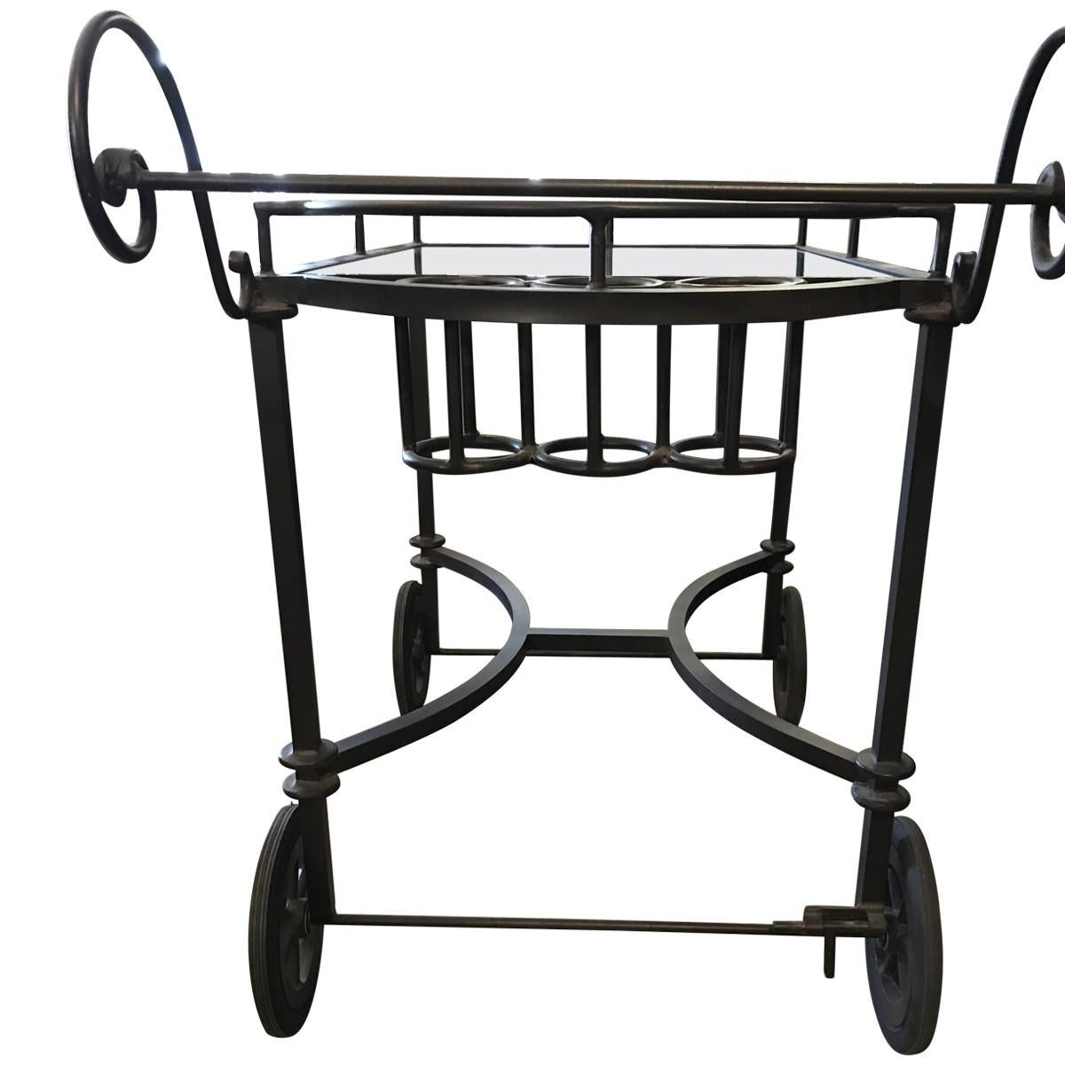 wrought iron bar cart