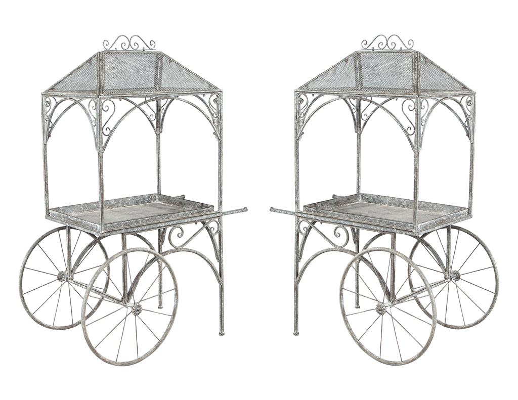 Rustikaler schmiedeeiserner Garten-Trolleywagen im Angebot 5