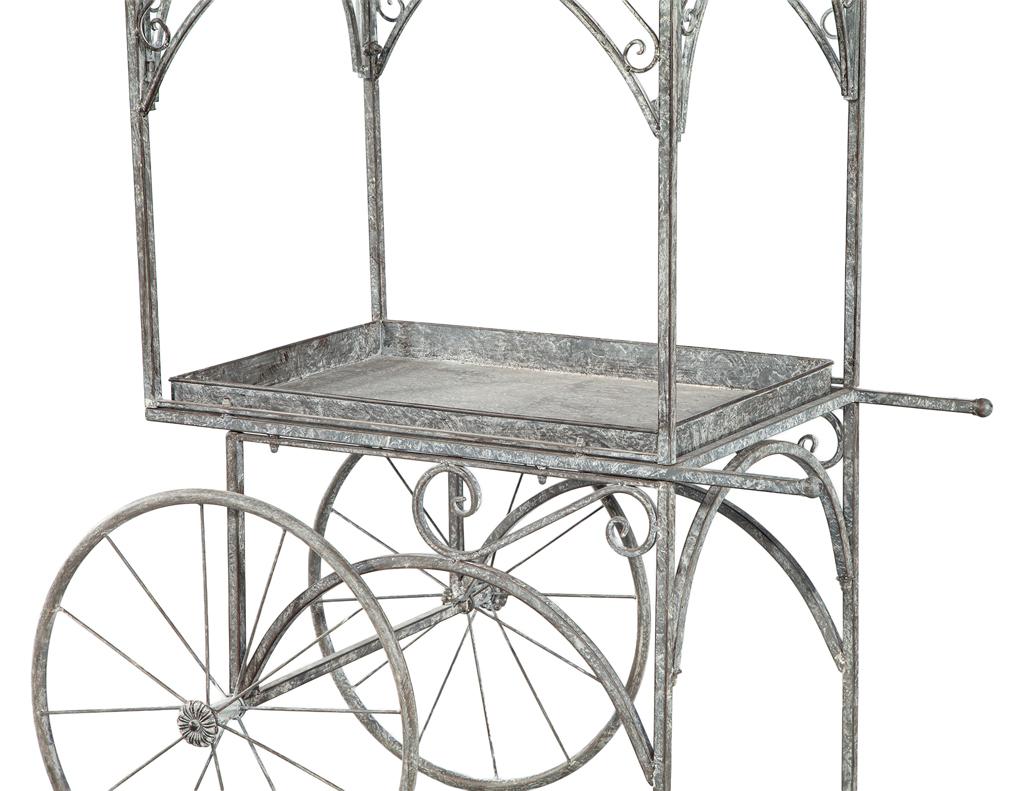 Rustikaler schmiedeeiserner Garten-Trolleywagen im Angebot 2