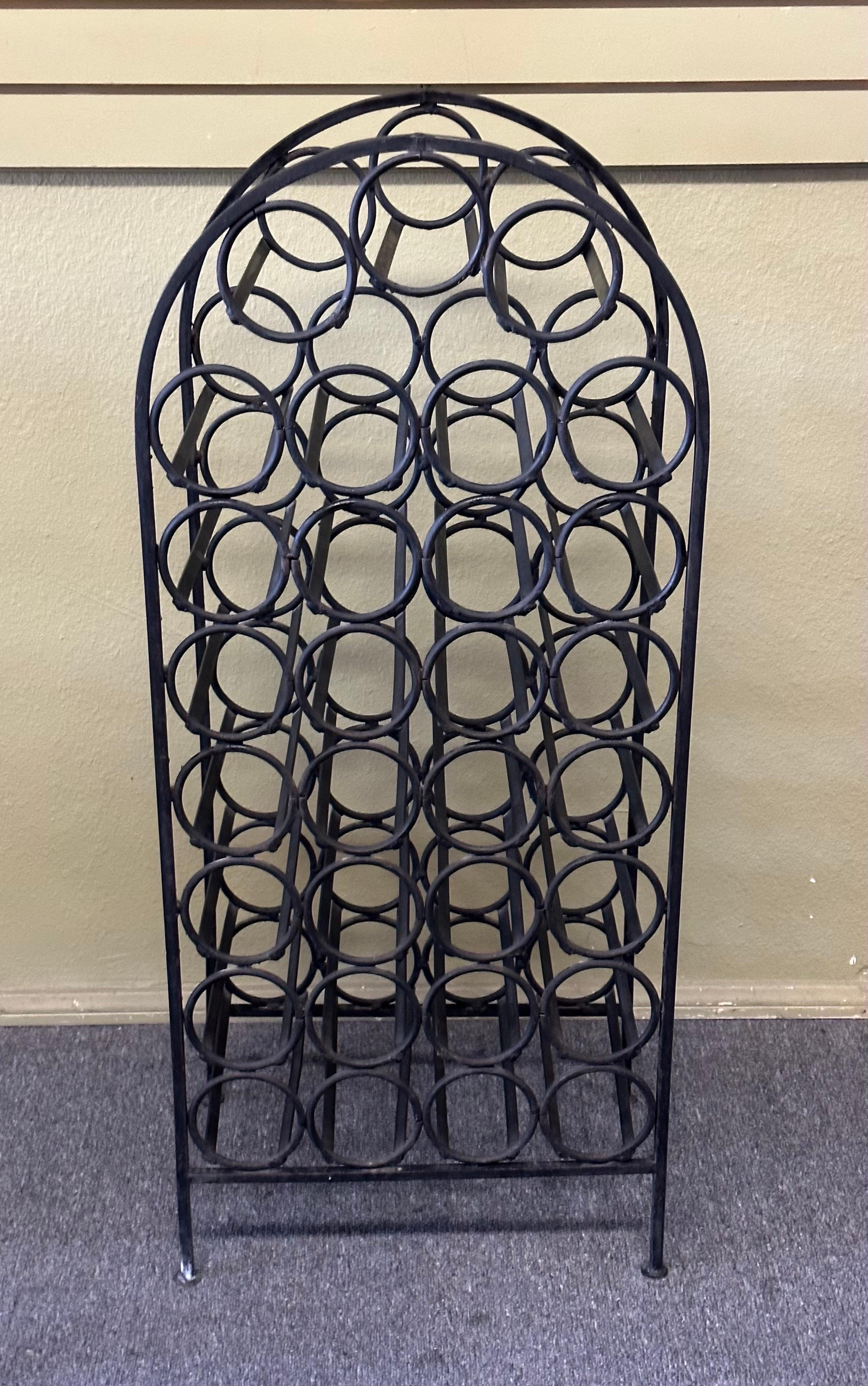 Rustic Wrought Iron Wine Rack / Cabinet For Sale 4