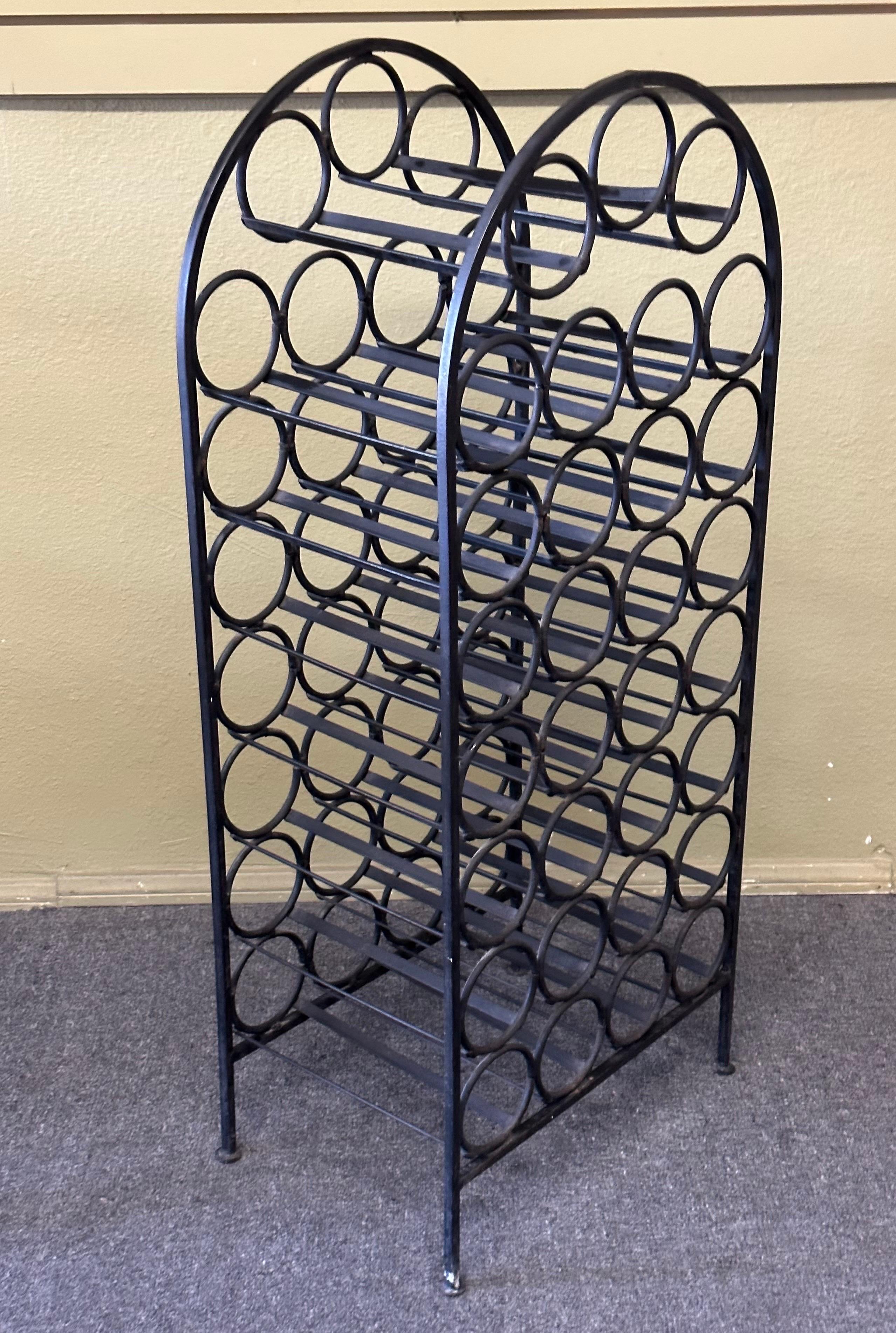 Rustic Wrought Iron Wine Rack / Cabinet For Sale 7