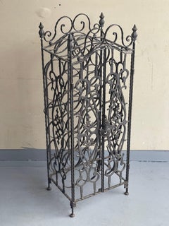 Rustic Wrought Iron Wine Rack / Cabinet