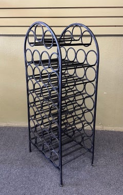 Rustic Wrought Iron Wine Rack / Cabinet