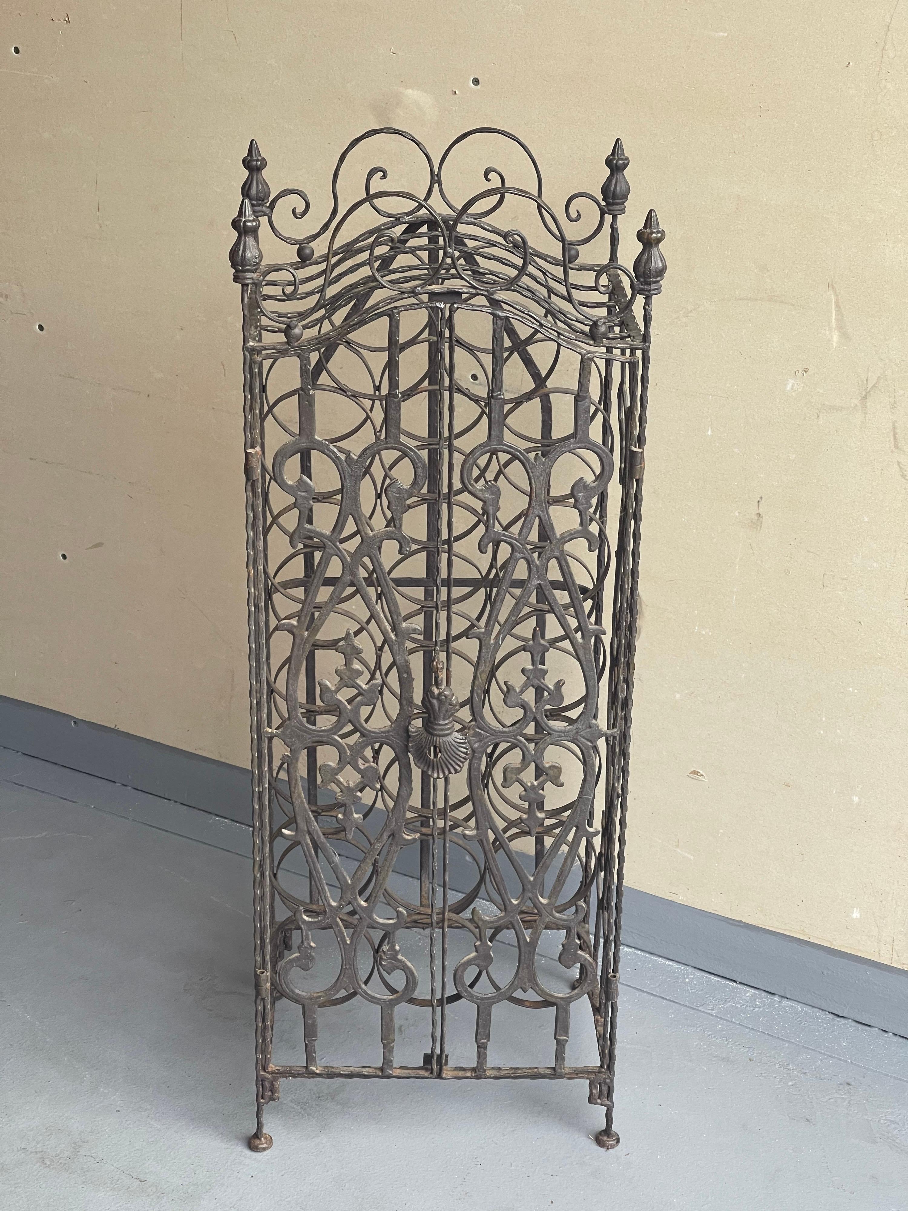 Rustic Wrought Iron Wine Rack / at 1stDibs wrought iron wine