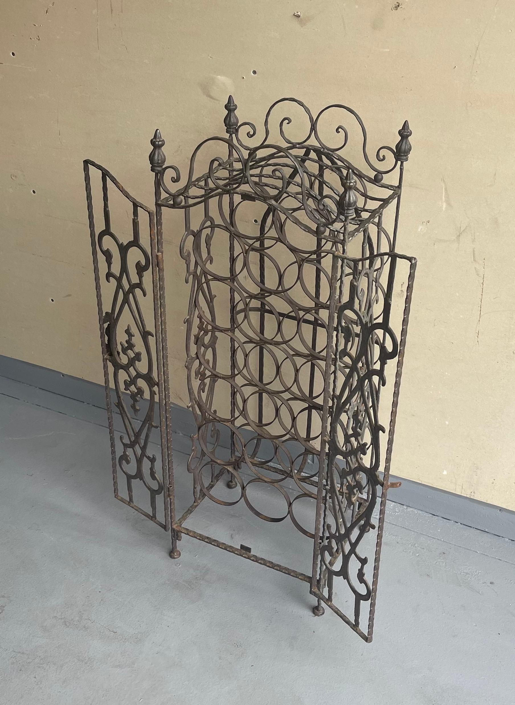 Rustic Wrought Iron Wine Rack / at 1stDibs wrought iron wine