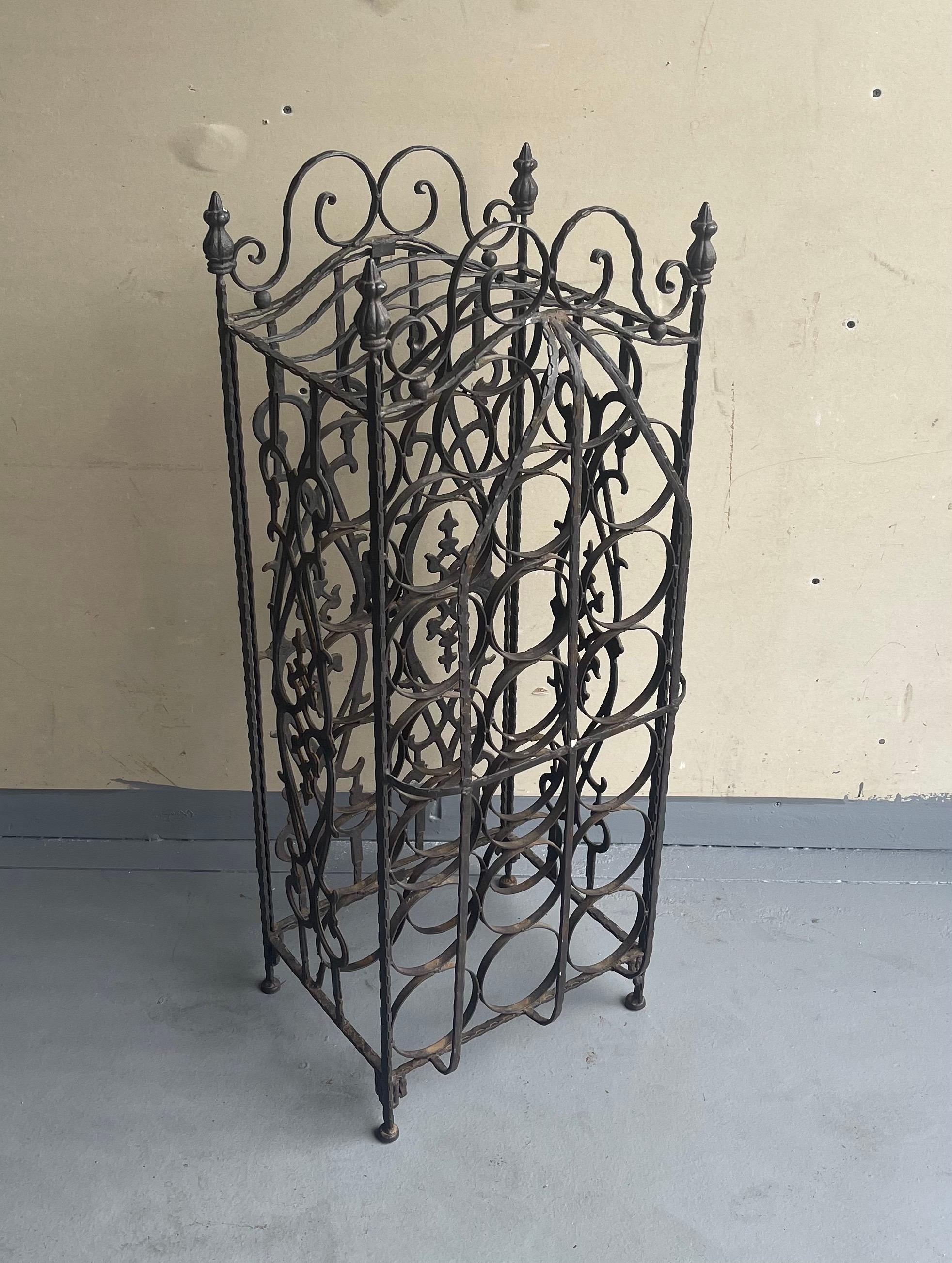 Rustic Wrought Iron Wine Rack / at 1stDibs wrought iron wine