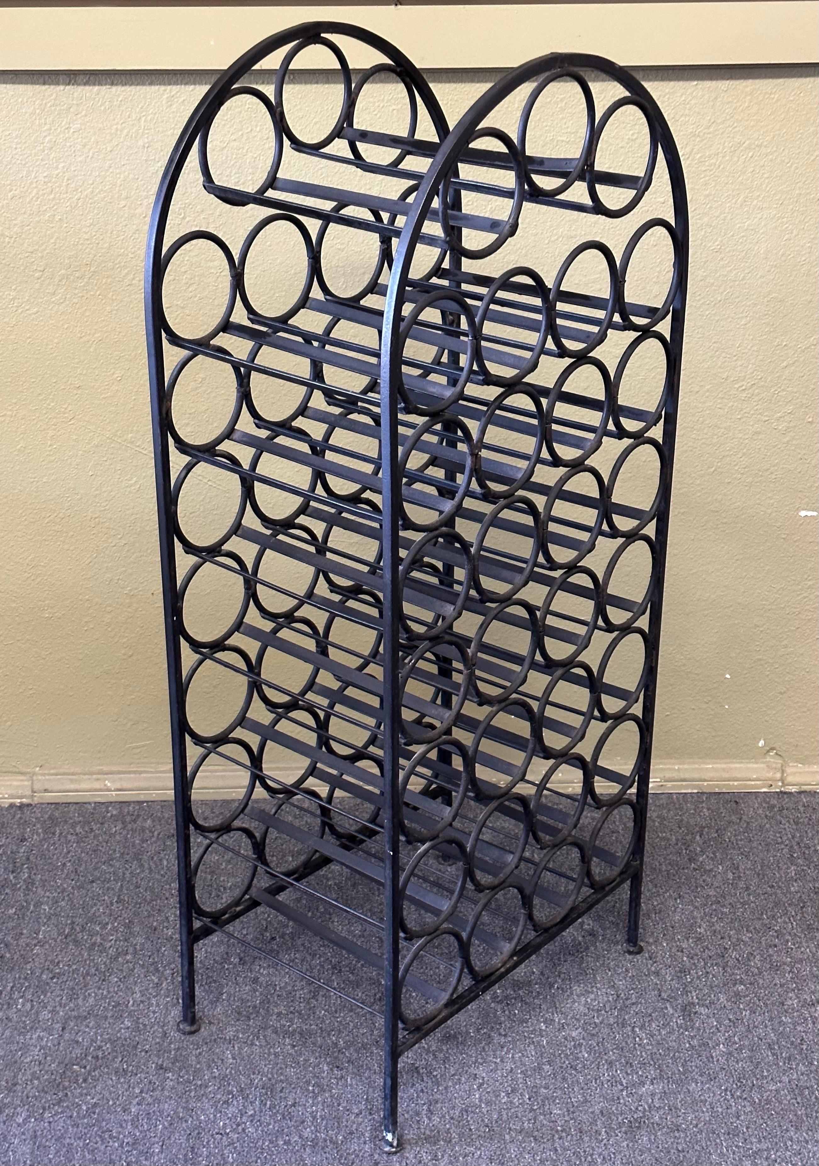 Rustic Wrought Iron Wine Rack / Cabinet For Sale 2