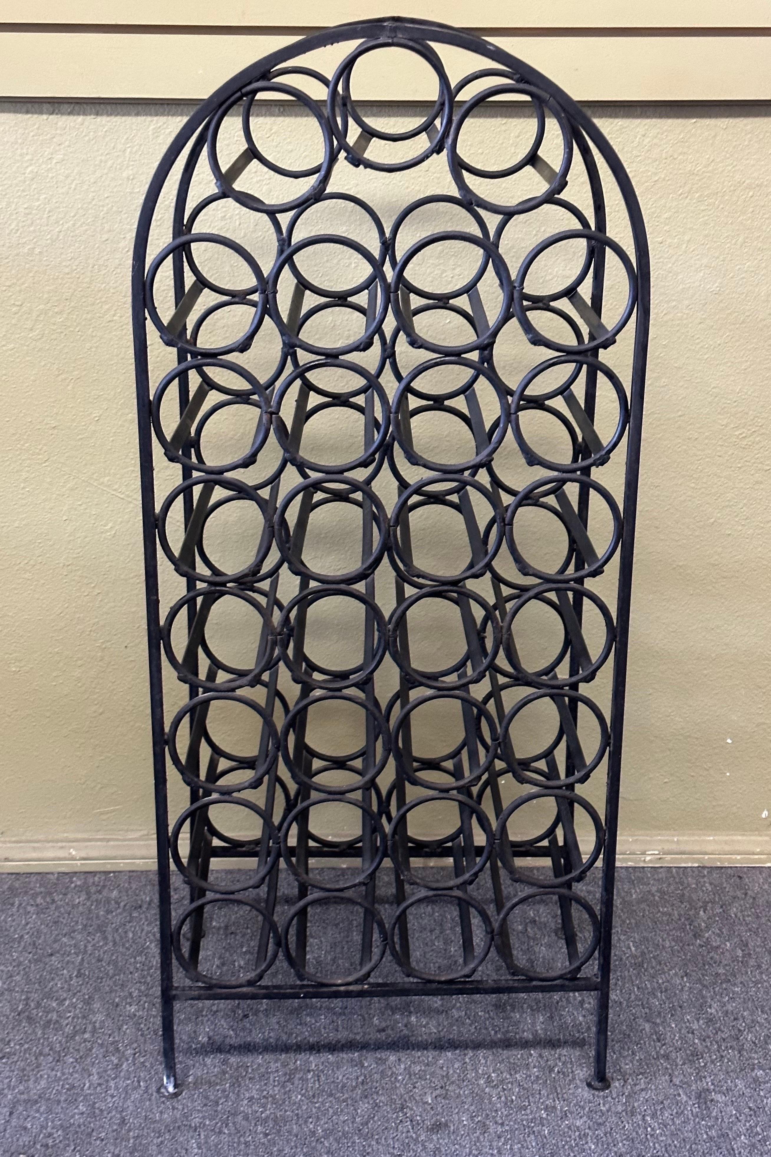 Rustic Wrought Iron Wine Rack / Cabinet For Sale 3