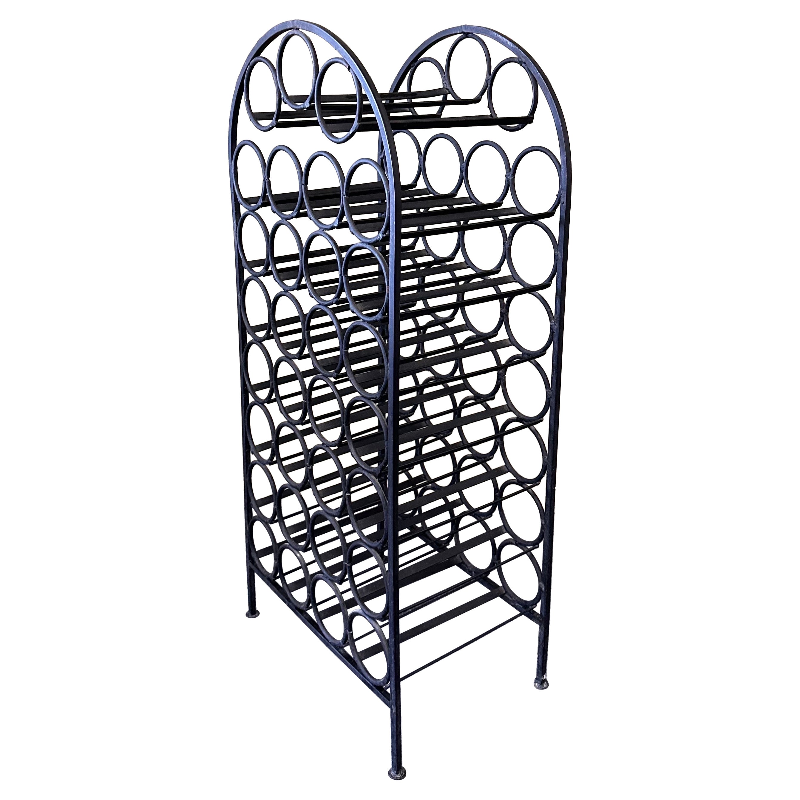Rustic Wrought Iron Wine Rack / Cabinet