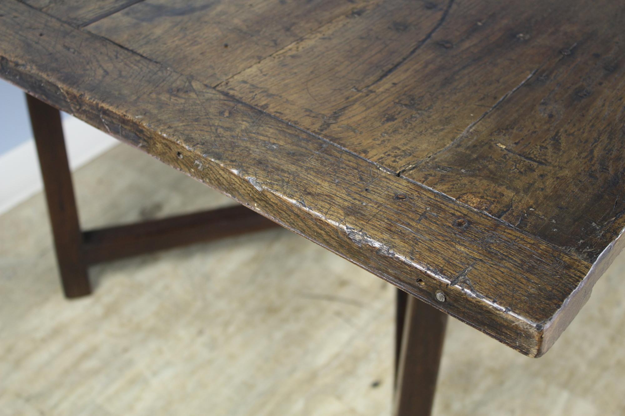 Rustic X Based Oak Farm Table For Sale 1