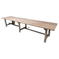 Used Rustic, Brutalist Dining - Farmers Table in Washed Elm Wood