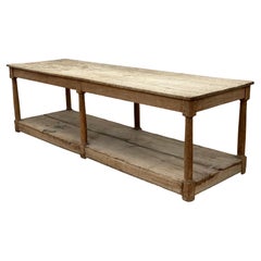 Rustic, Brutalist French Drapiers Table in Bleached Oak