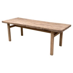 Rustic, Brutalist French Farming, Kitchen Table in Antique Elm Wood timber.