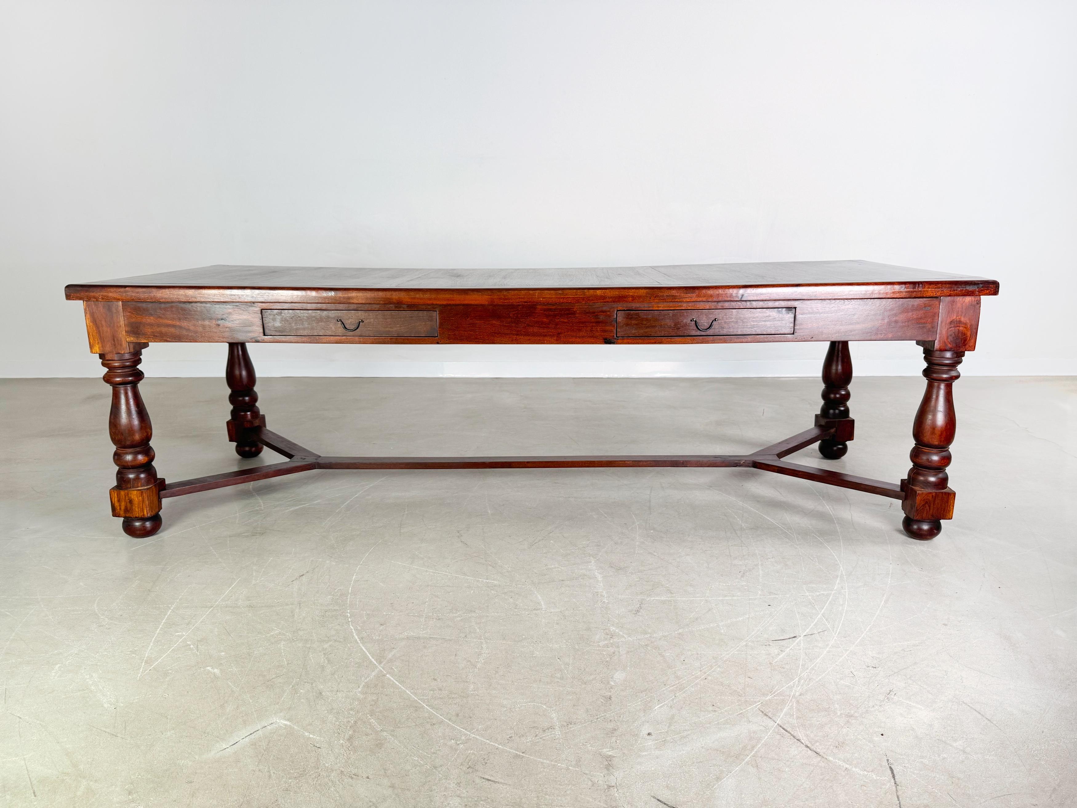Rustikaler Esstisch Tafel 260cm langes Holz Antik Landhaus Tisch (Ende des 20. Jahrhunderts) im Angebot
