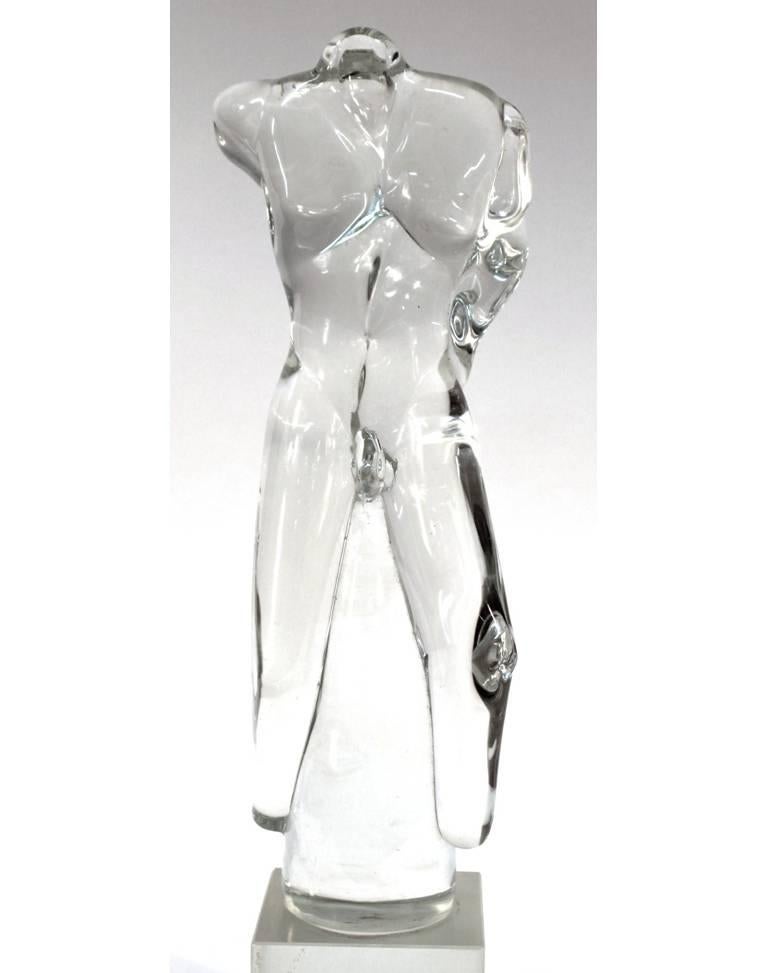 Rustre Italienische Mitte des Jahrhunderts Moderne Muranoglas Nackte Männliche Figur (Glas)