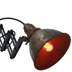 Rusty Brown Metal Vintage Industrial Scissor Wall Work Lights