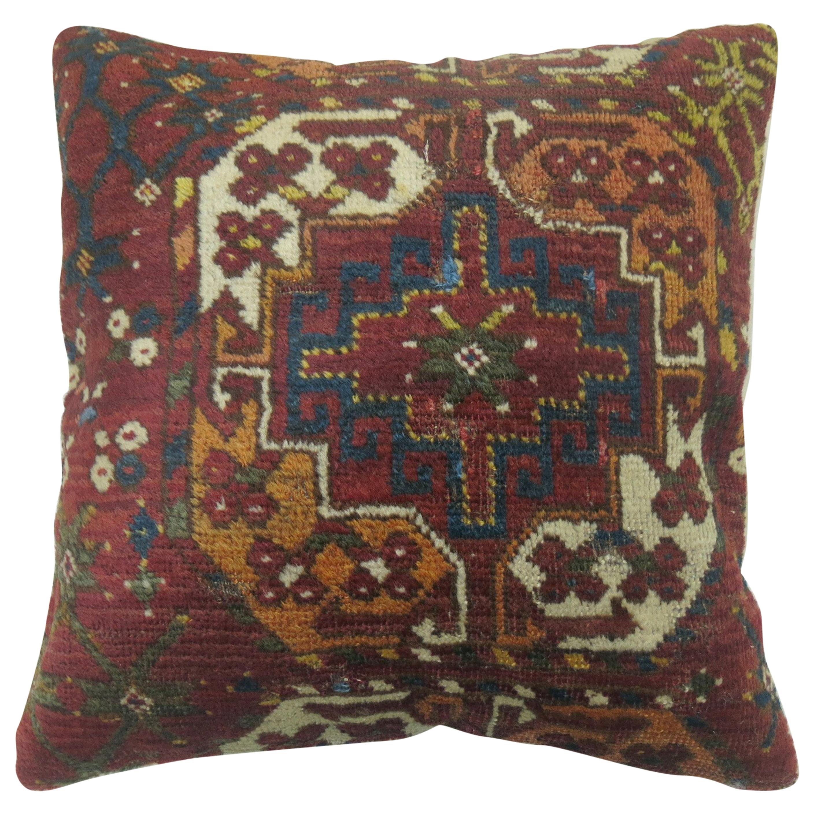 Rusty Brown Tribal Ersari Rug Pillow