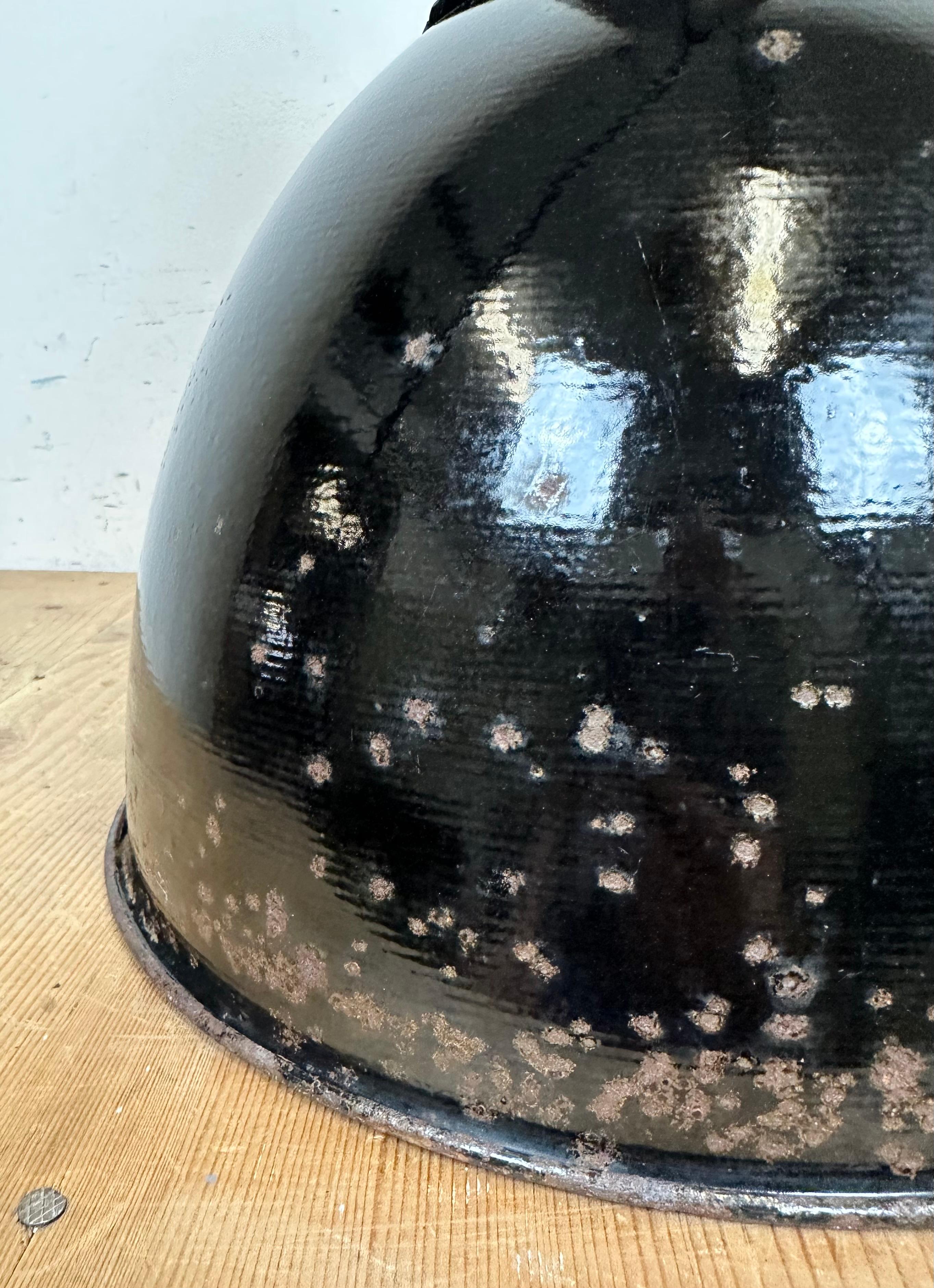 Rusty Industrial Bauhaus Black Enamel Pendant Lamp, 1930s For Sale 13