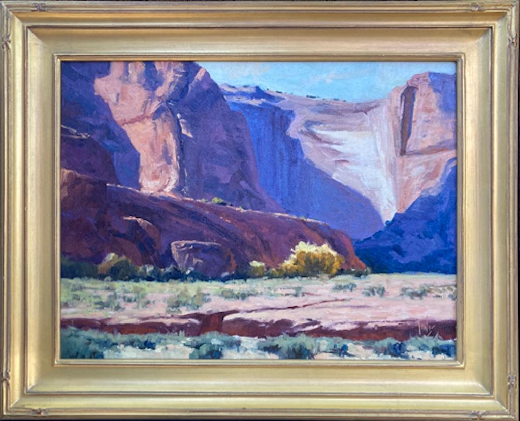 Rusty Jones Landscape Painting – Der Herbst kommt ins Tal