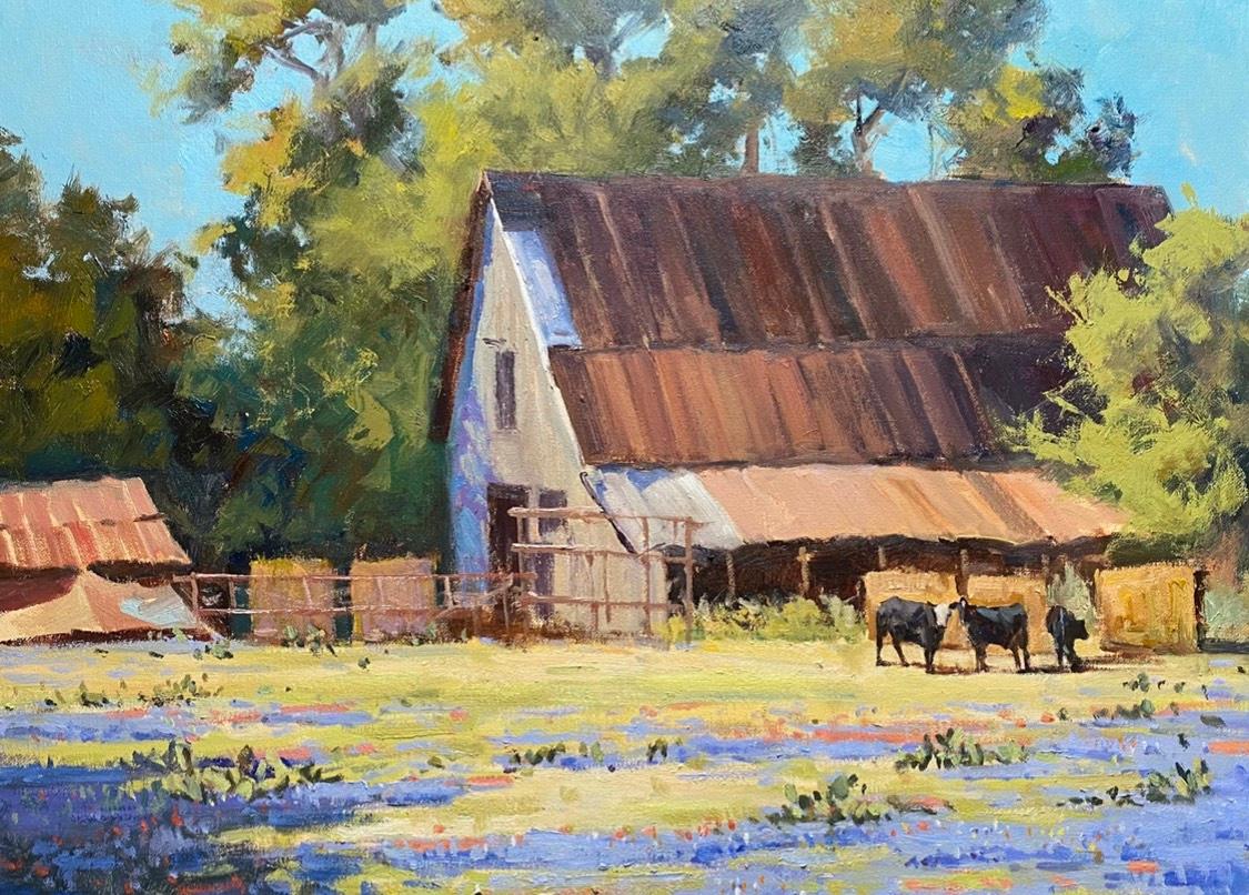 Rusty Jones Landscape Painting – Hill Country-Schrank