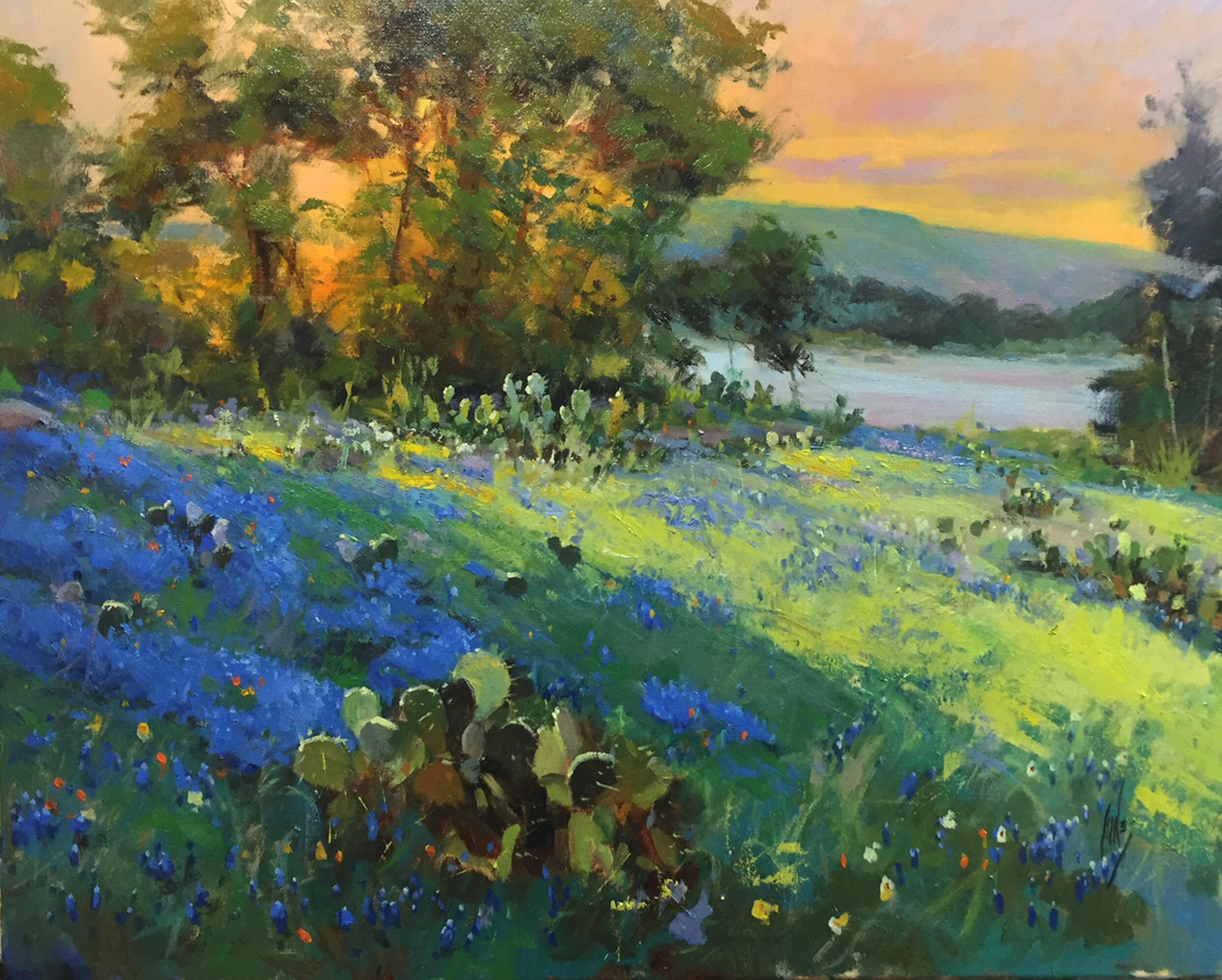 Rusty Jones Landscape Painting - Morning Blue