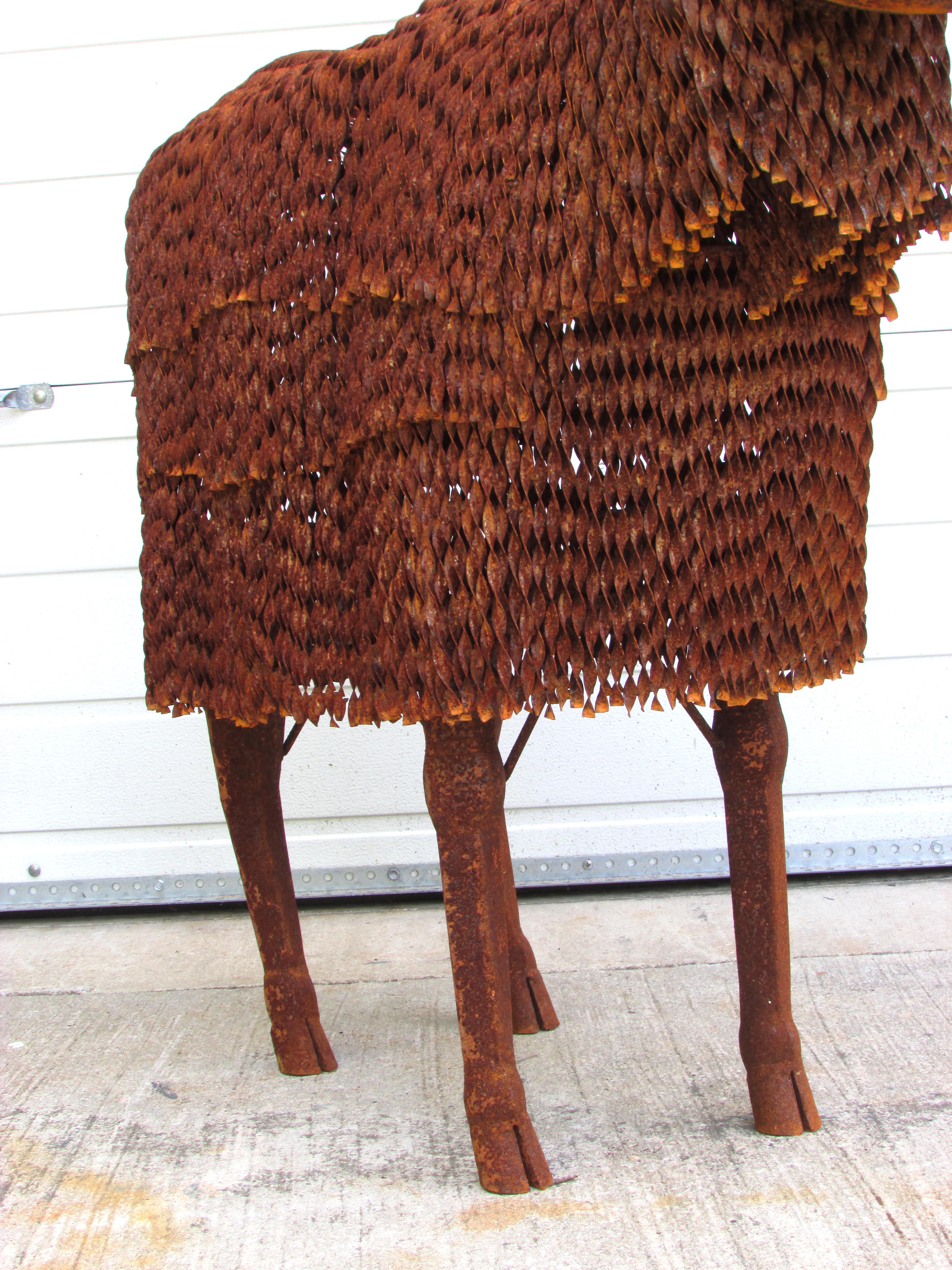 Contemporary Rusty Lifesize Sheep For Sale