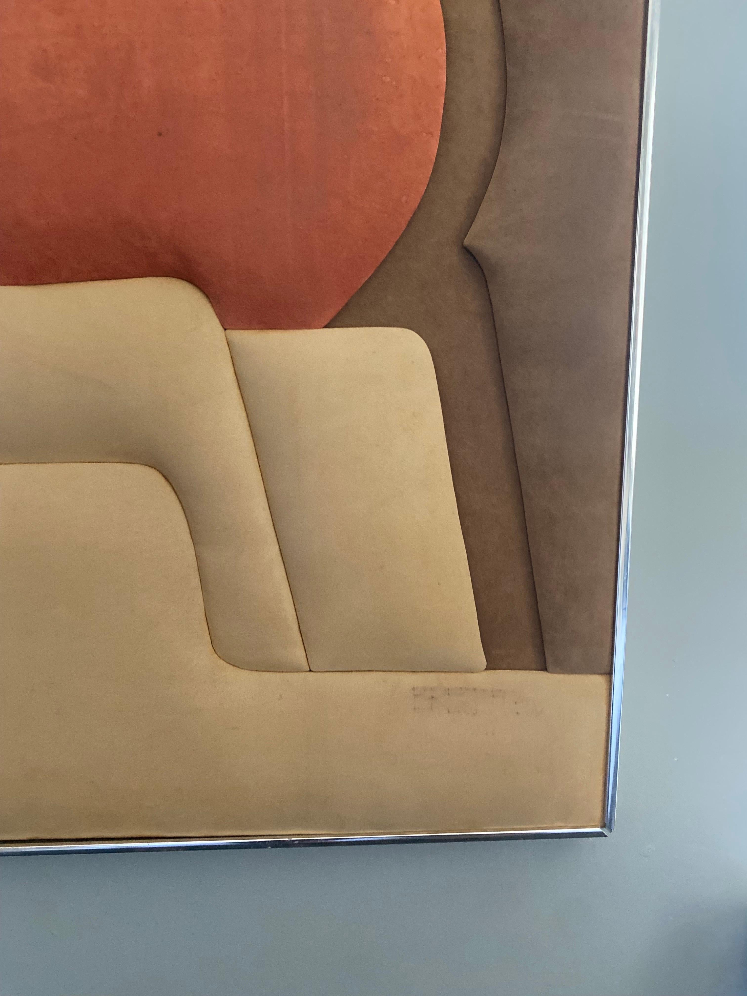 Rostige Mesas von Ron Brejftus Skulpturale Textilwandkunst 1970er (Handgefertigt)