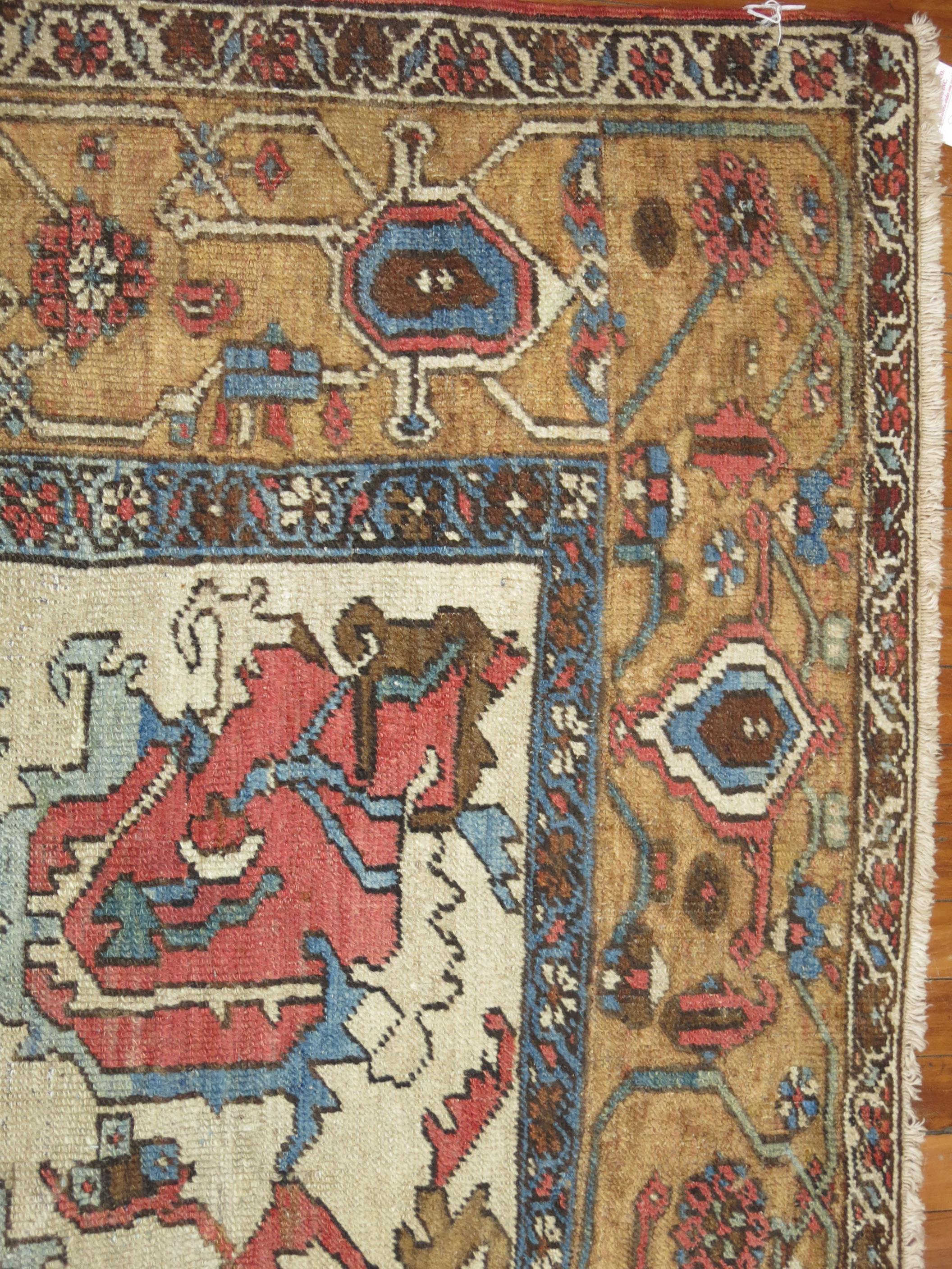 Zabihi Collection Antique Persian Heriz Rug For Sale 3