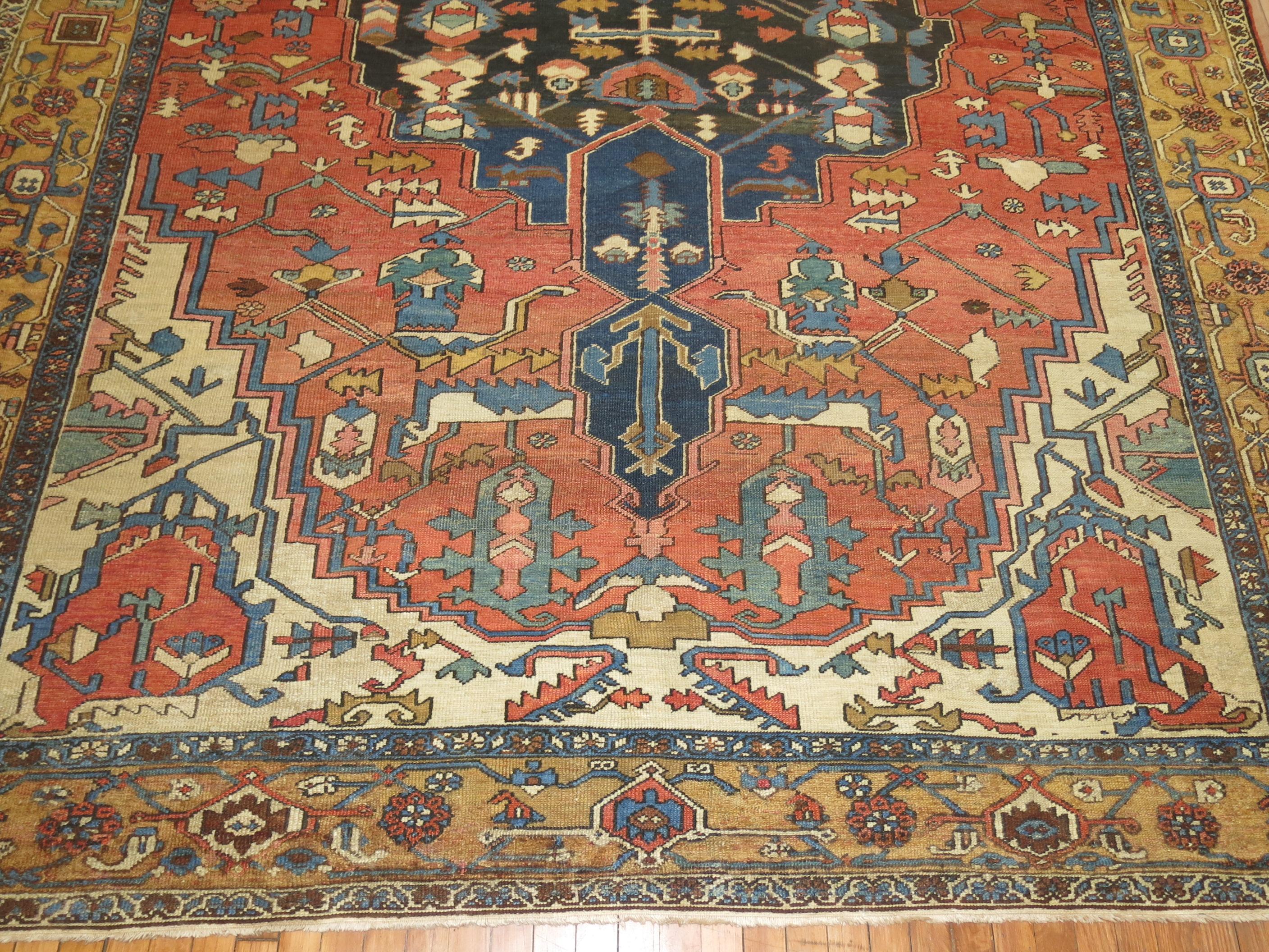 Zabihi Collection Antique Persian Heriz Rug For Sale 5