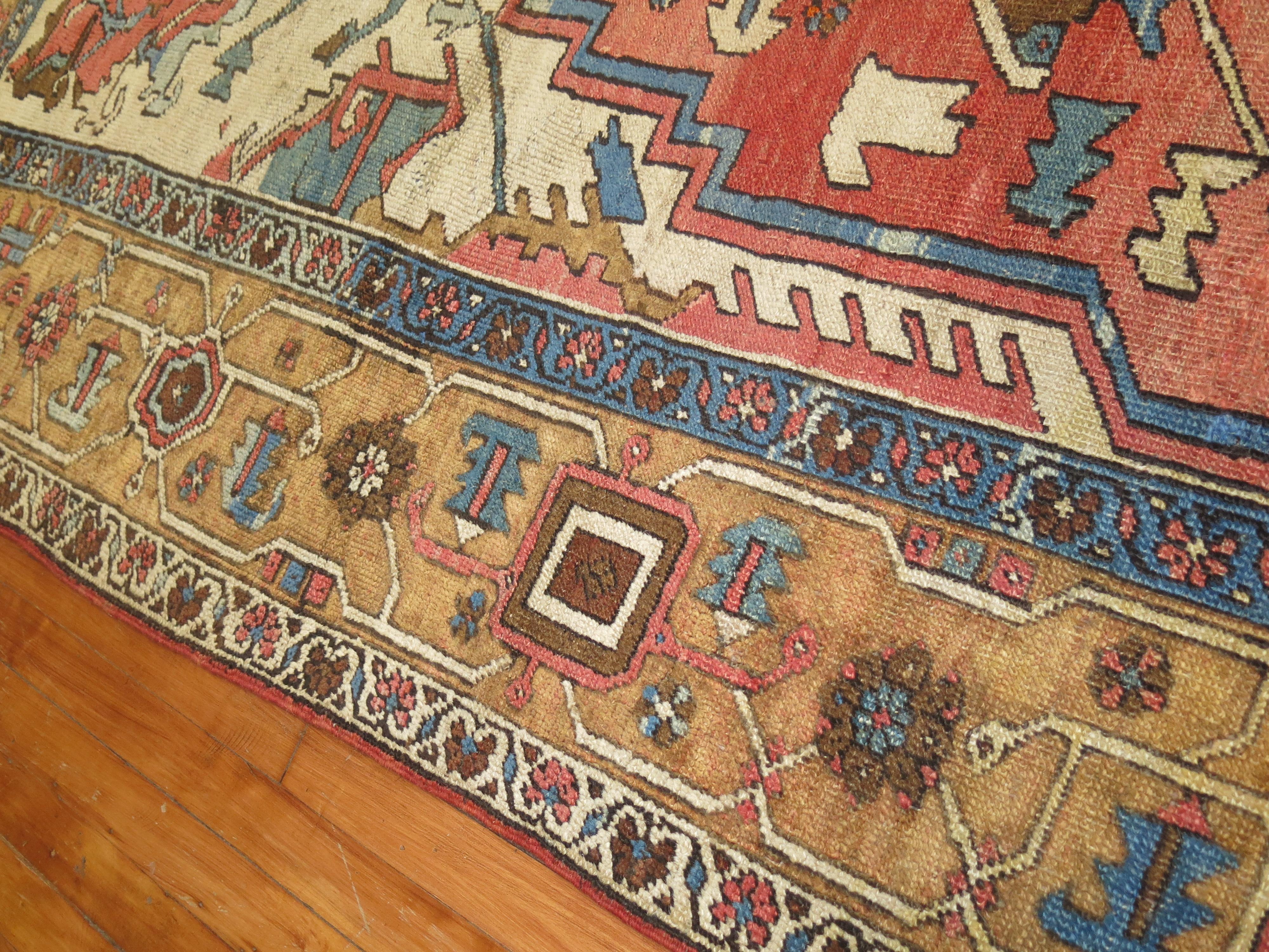 Zabihi Collection Antique Persian Heriz Rug For Sale 1